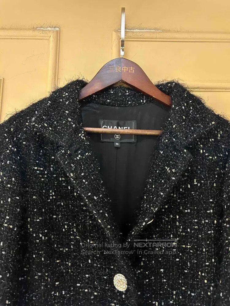 Chanel Chanel Black glitter diamond buckle lapel jacket Size XS / US 0-2 / IT 36-38 - 2 Thumbnail