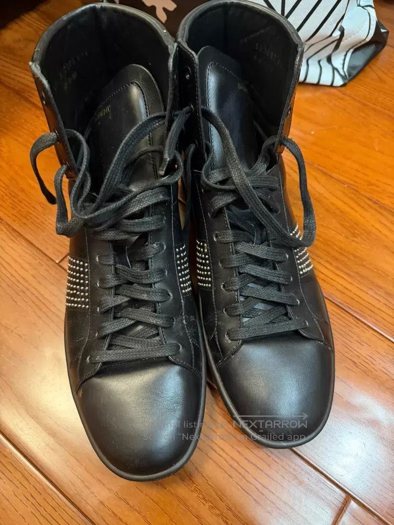 Saint Laurent Paris Saint Laurent Paris Black studded high-top sports shoes i Size US 8.5 / EU 41-42 - 2 Thumbnail