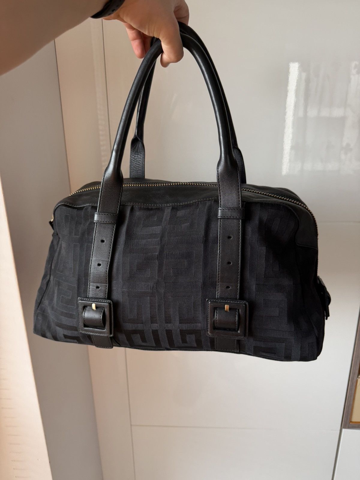 Givenchy Givenchy Black Signature Canvas Leather Boston Monogram Bag Size ONE SIZE - 6 Thumbnail