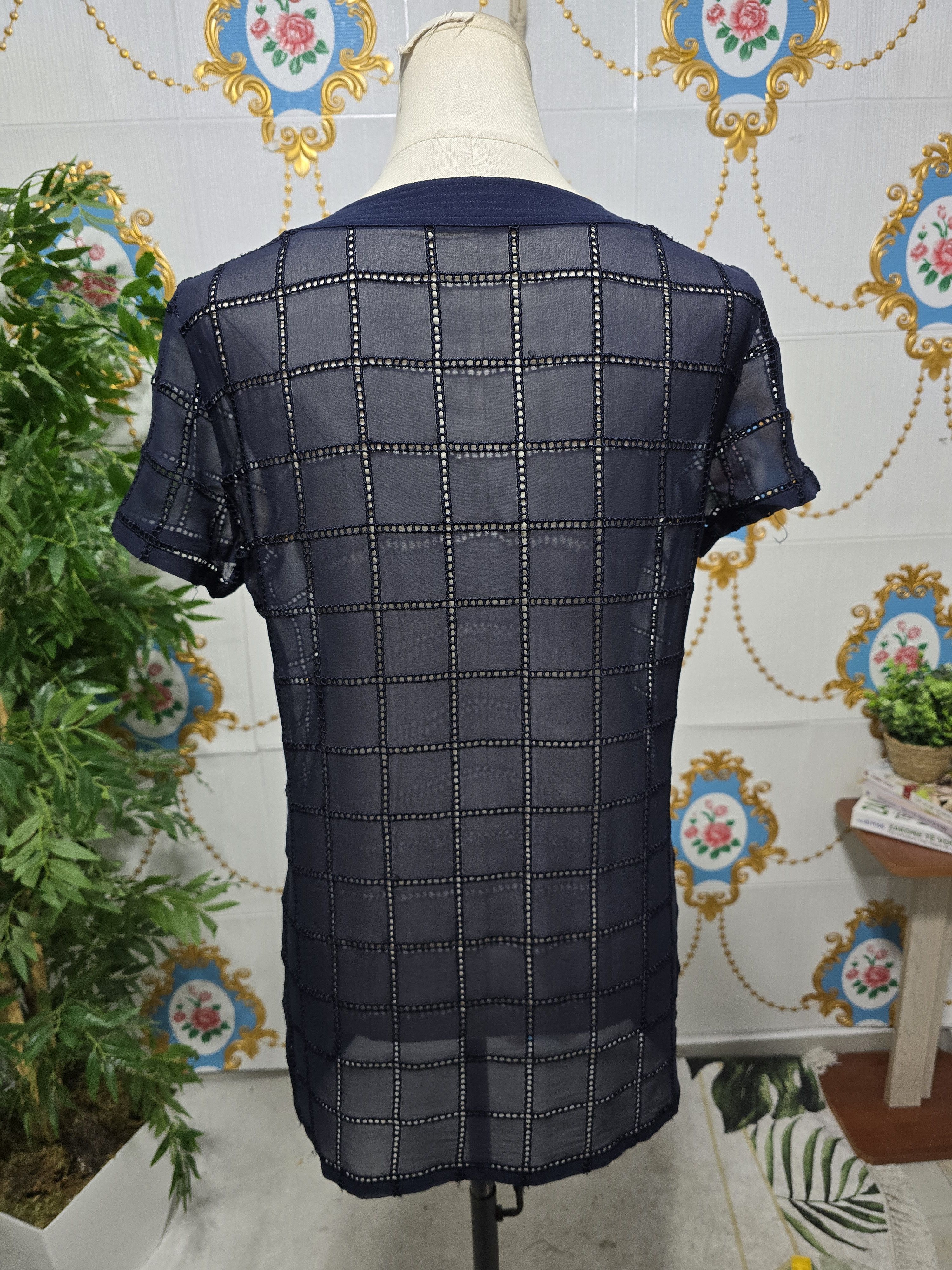 Versace VERSACE ISTANTE vintage 90' navy blue top Size M / US 6-8 / IT 42-44 - 8 Thumbnail