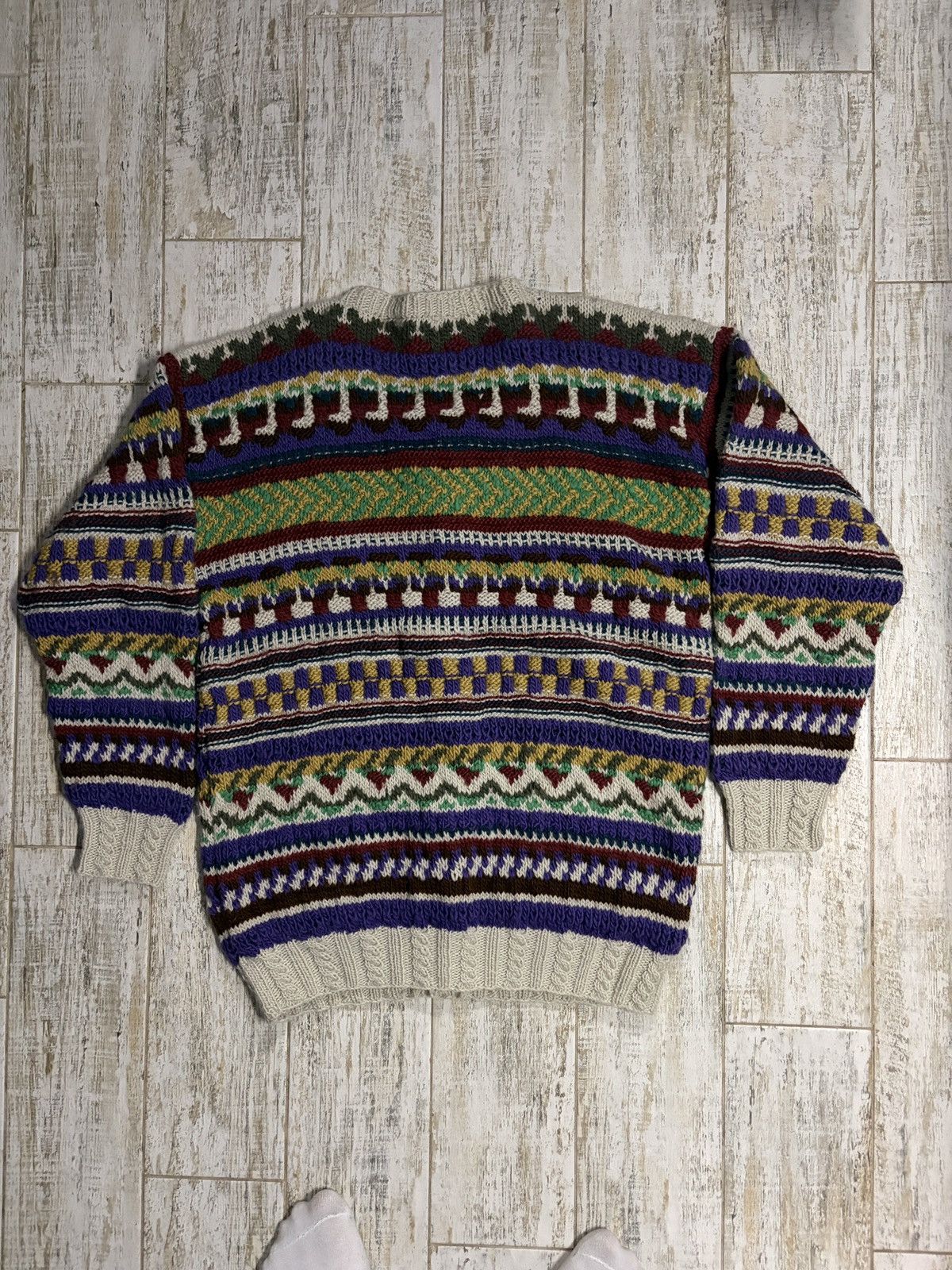 Other Vintage Solana Hand Knitted Wool Sweater Cardigan Size US L / EU 52-54 / 3 - 4 Thumbnail