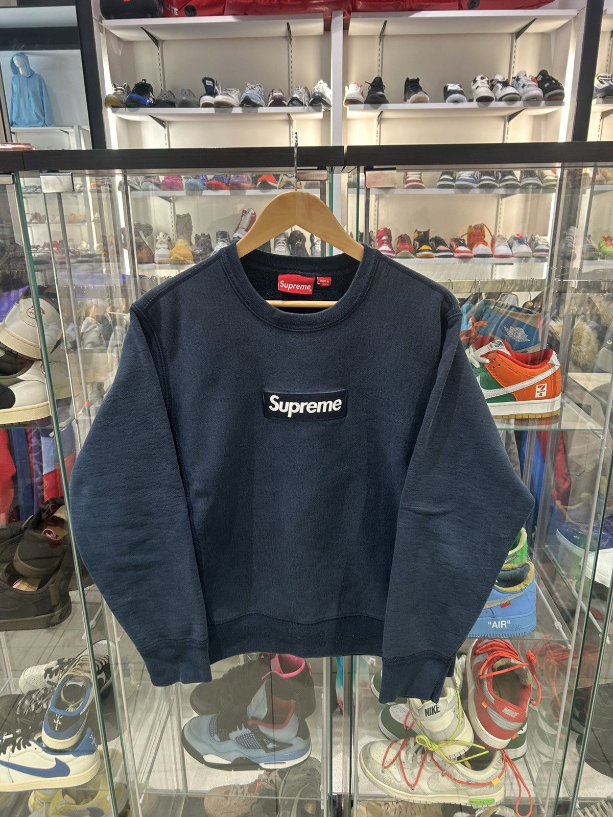 Supreme Supreme Box Logo Hoodie Washed Navy / Blue Medium FW21