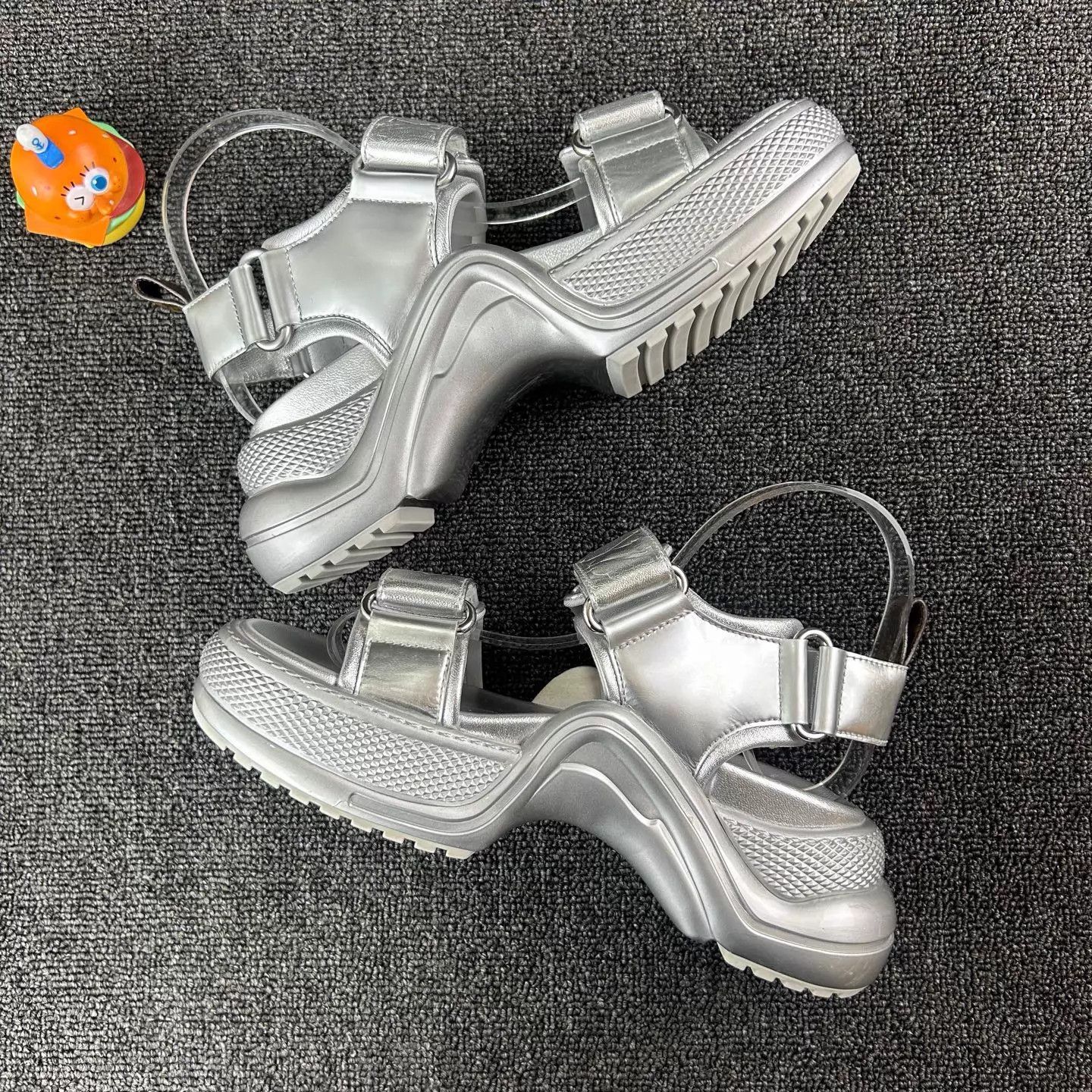 Louis Vuitton LV Silver Monogram Strap Beach Sandals Size 36 HB6720 Size US 5.5 / IT 35.5 - 4 Thumbnail