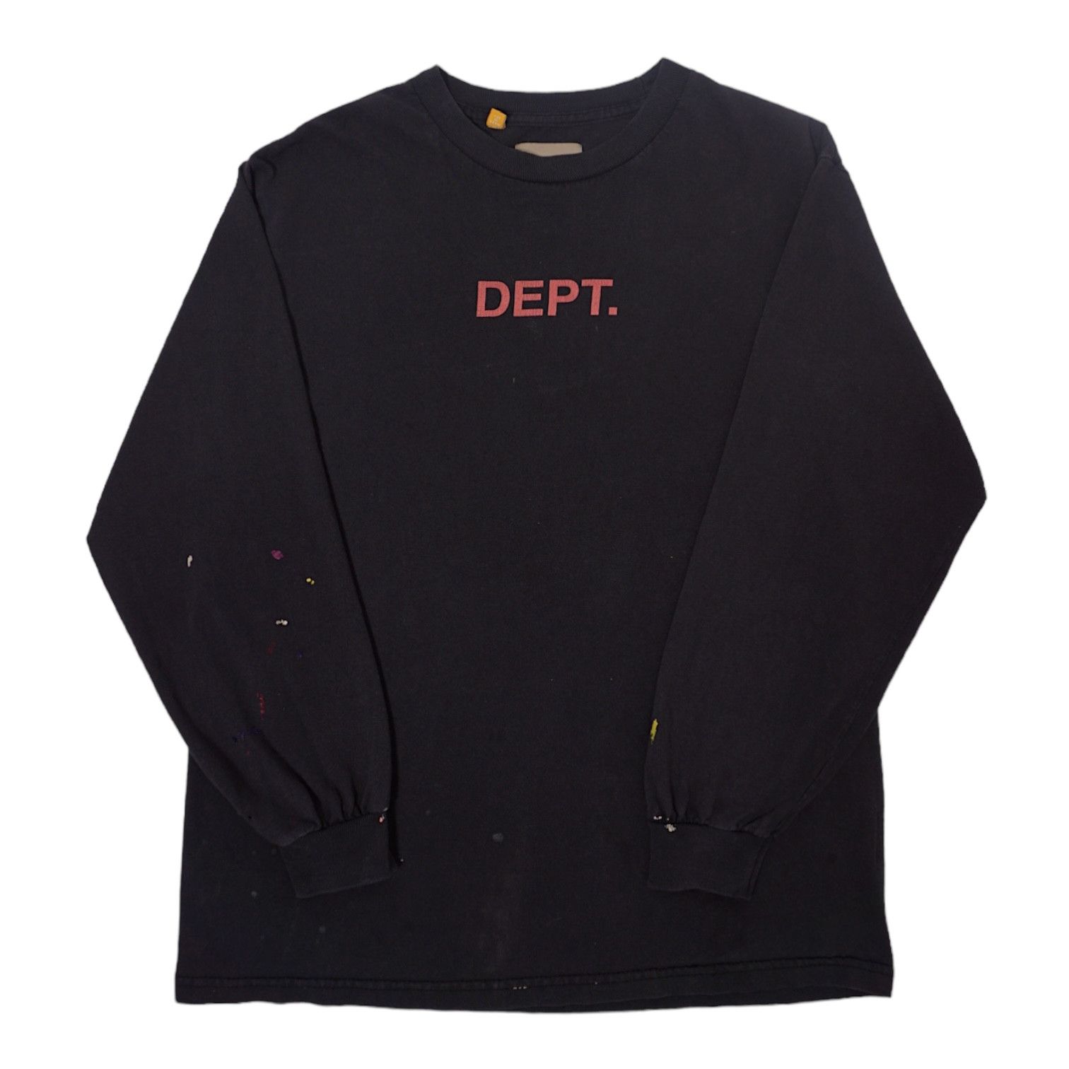 Image of Gallery Dept Gallery Department Dept Painted Long Sleeve Tee Shirt Black, Men's (Size Small)