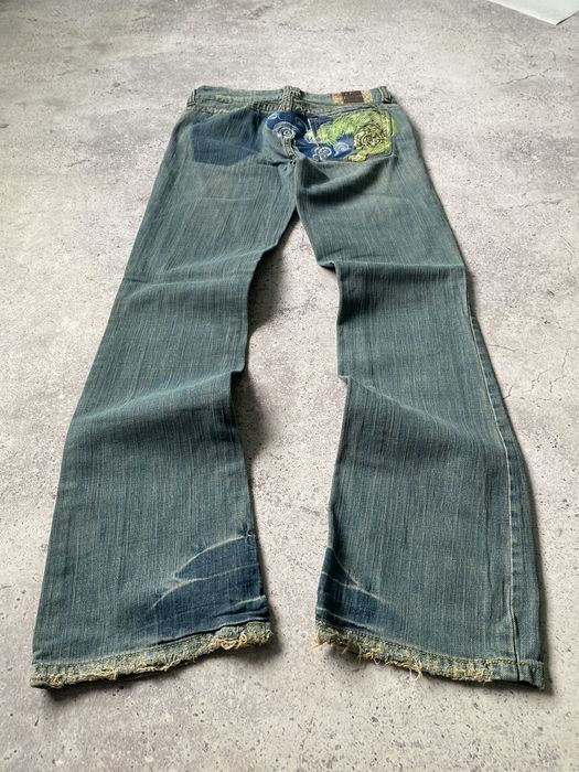 Archival Clothing Japanese Vintage Flare Y2K Denim Archive Mudwash