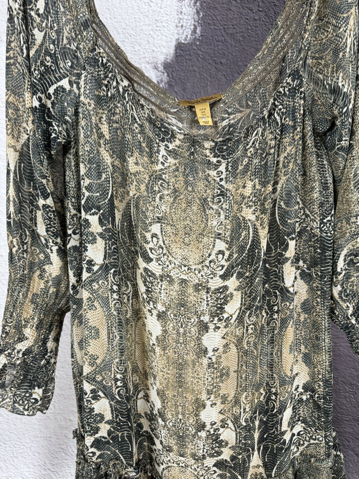 H&M Roberto Cavalli at H&M Shoulderless Dress Silk Ornament Size M / US 6-8 / IT 42-44 - 5 Thumbnail