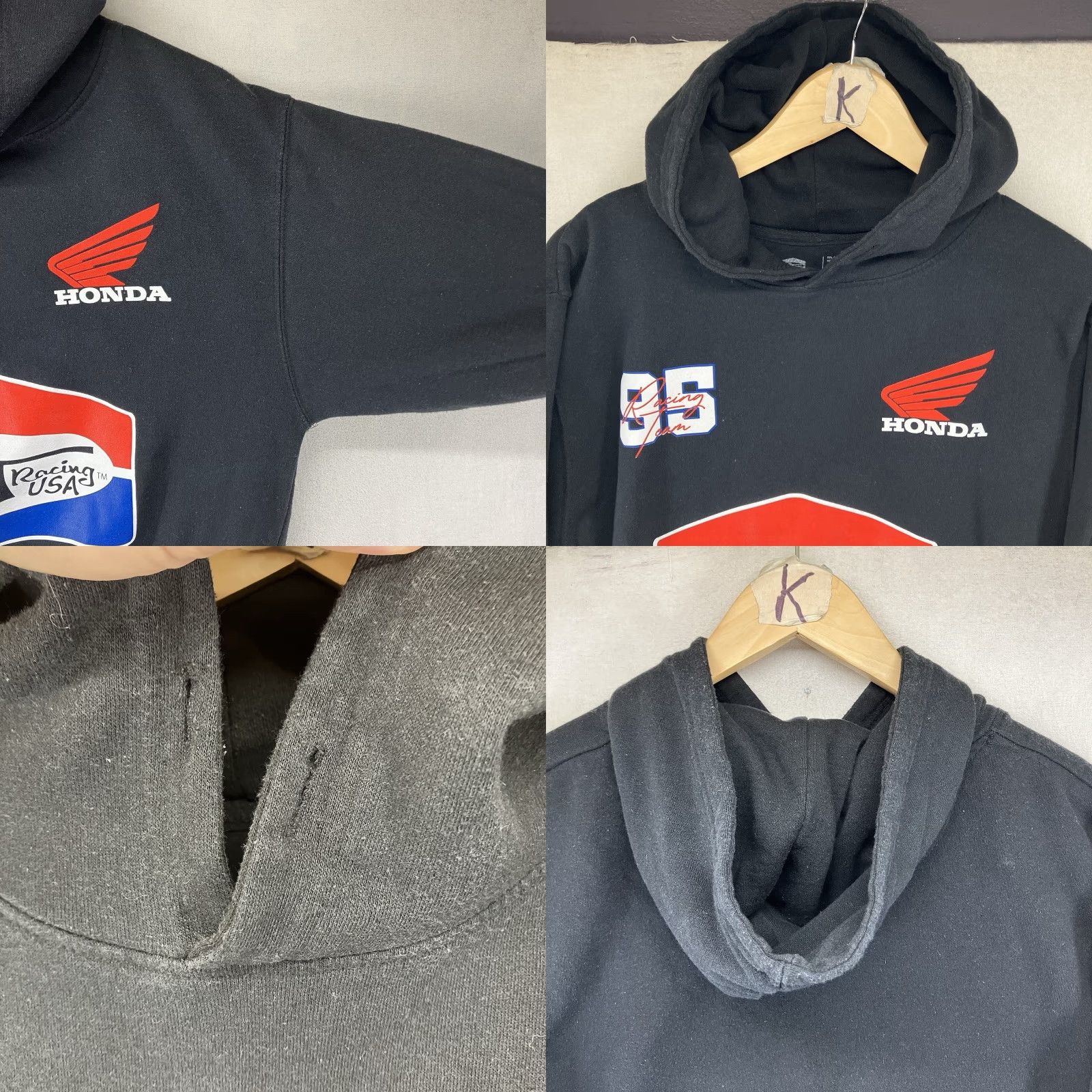 Honda Honda Hoodie Sweatshirt Black-M JT Racing Motorcycle Factory Adult Small Size US S / EU 44-46 / 1 - 9 Thumbnail
