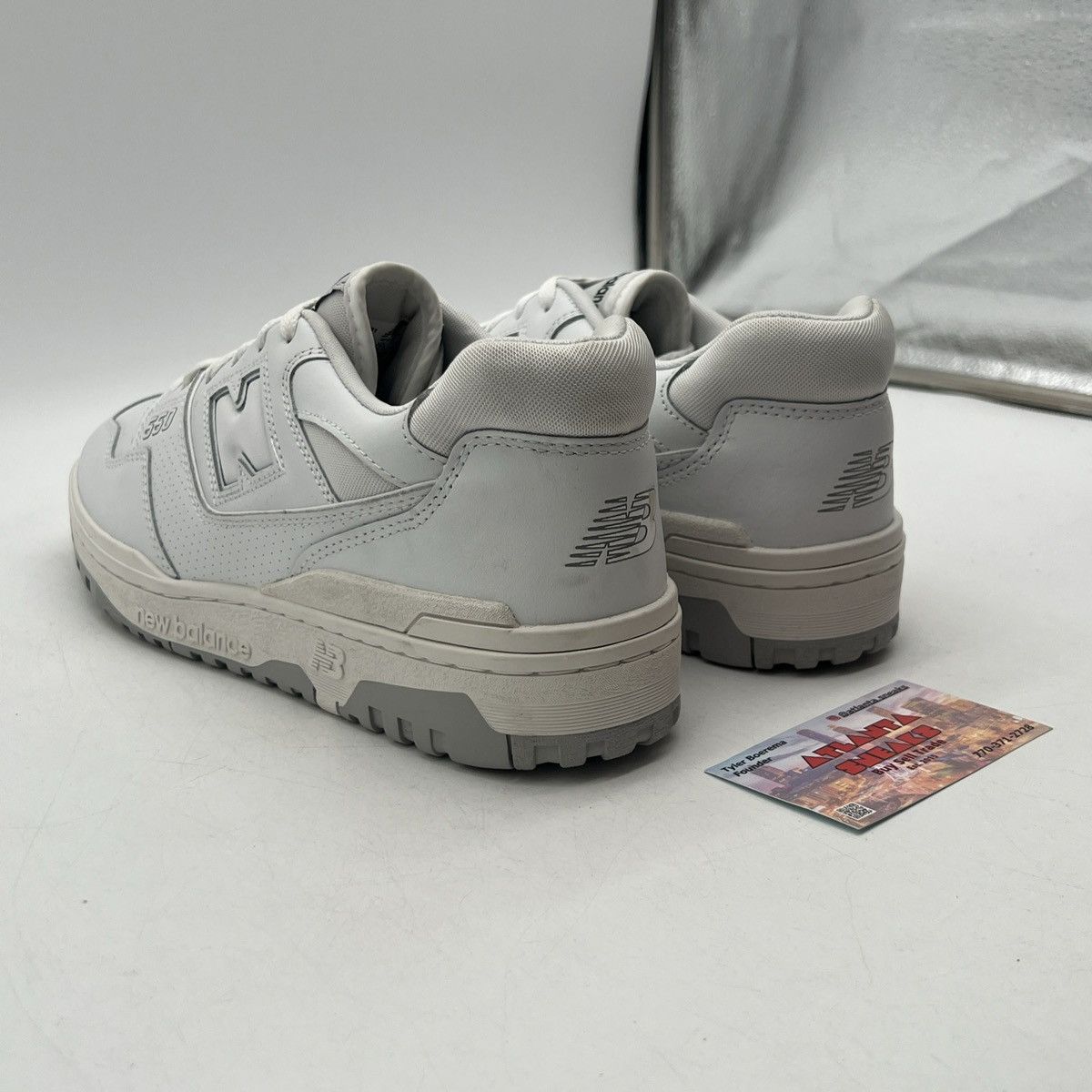New Balance 550 white grey Size US 12 / EU 45 - 4 Thumbnail