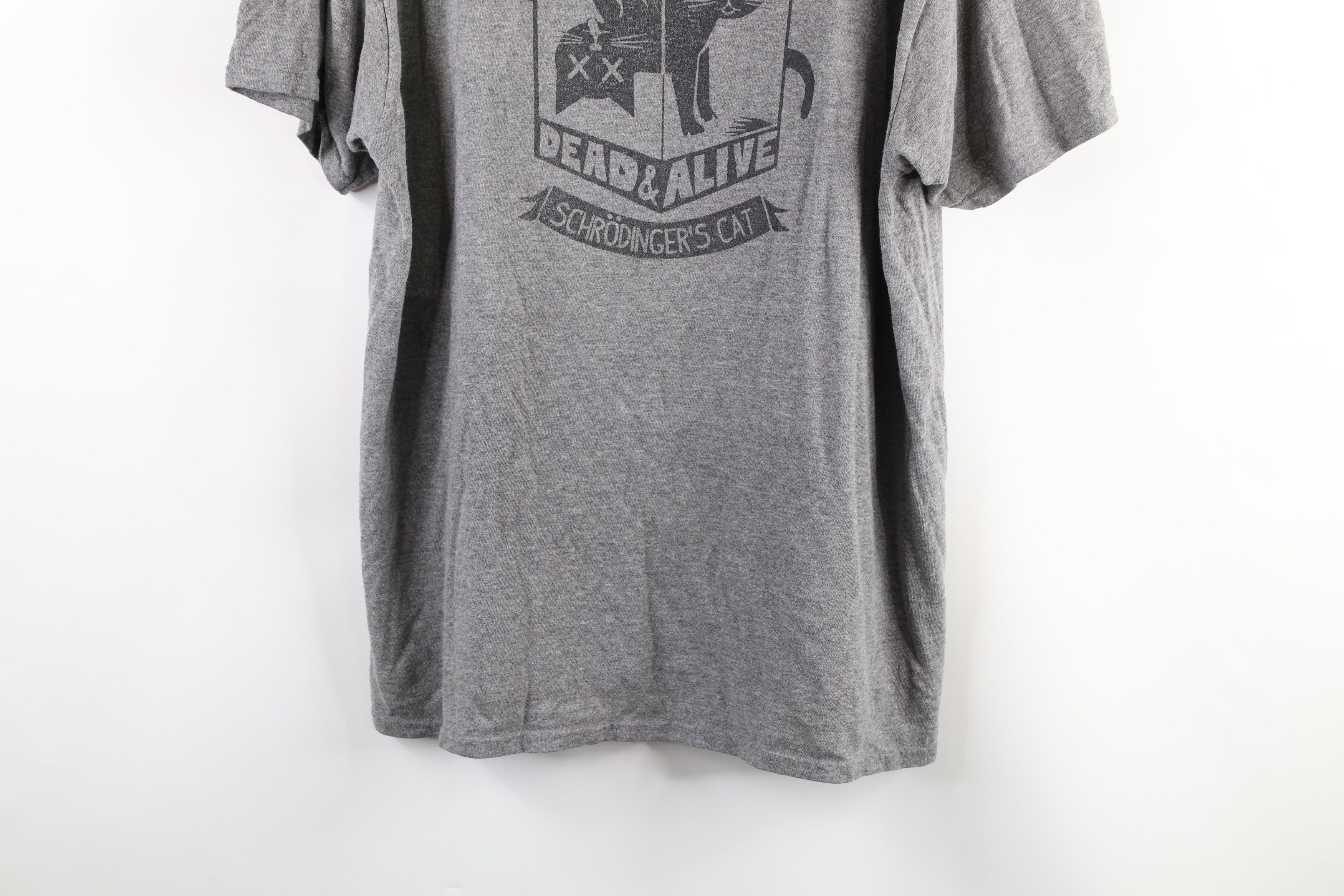 Vintage Vintage Wanted Dead & Alive Schrodingers Cat T-Shirt Gray Size US XL / EU 56 / 4 - 3 Thumbnail