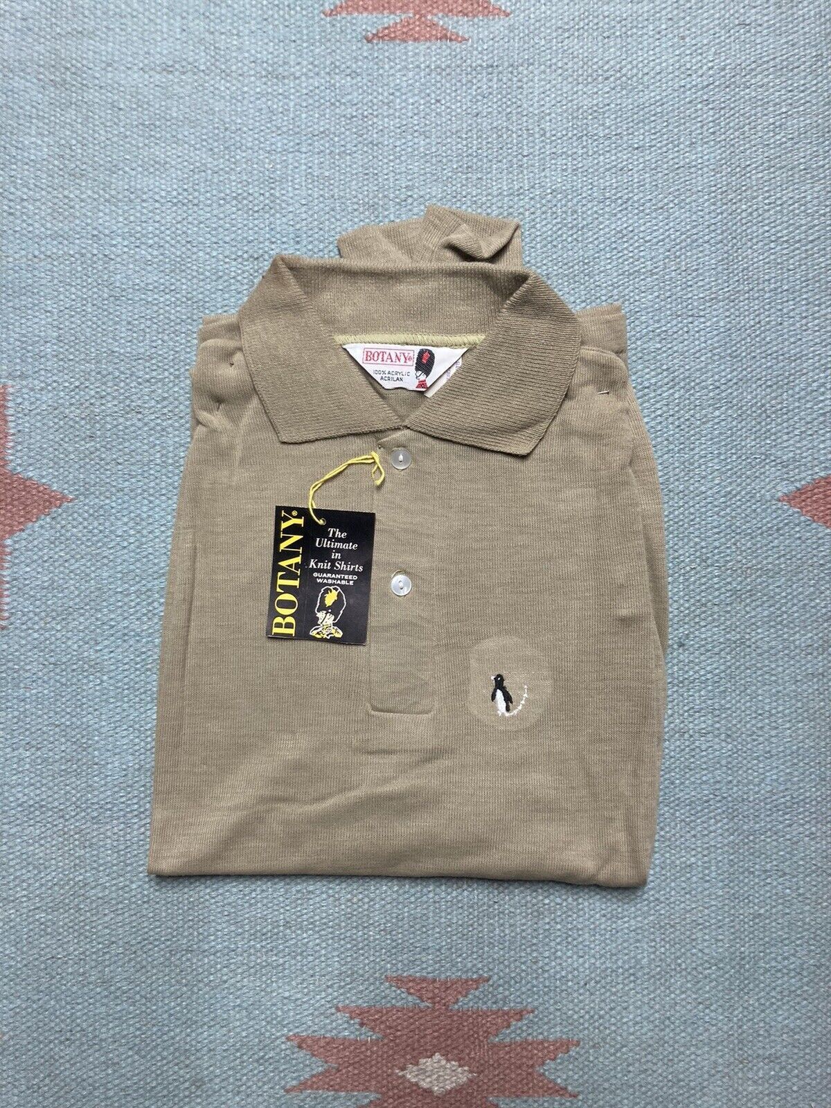 Vintage Vtg 60s 70s polo shirt acrylic knit DEADSTOCK youth boys 16 Size S / US 4 / IT 40 - 1 Thumbnail