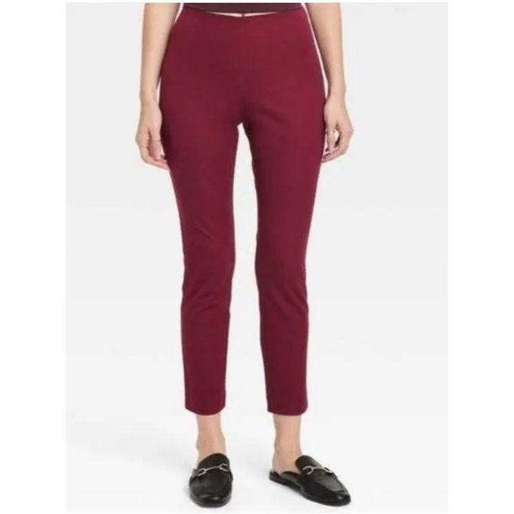 Other Womens High-Waisted Burgundy Skinny Ankle Pants Size 4 Size ONE SIZE - 1 Thumbnail
