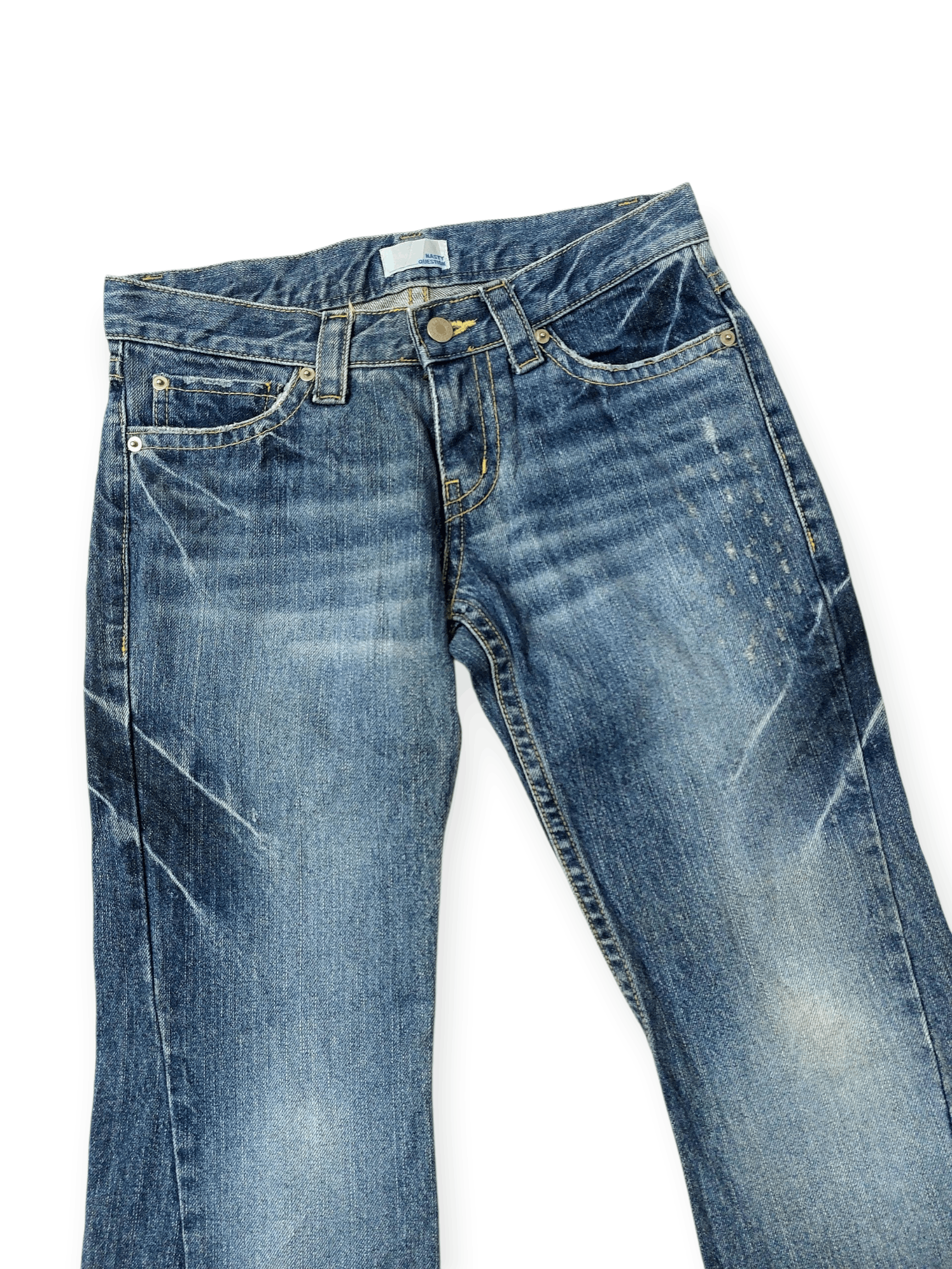 Vintage ☠️Super Flare Nasty Question Tornado Mart Style Size 29" - 4 Thumbnail