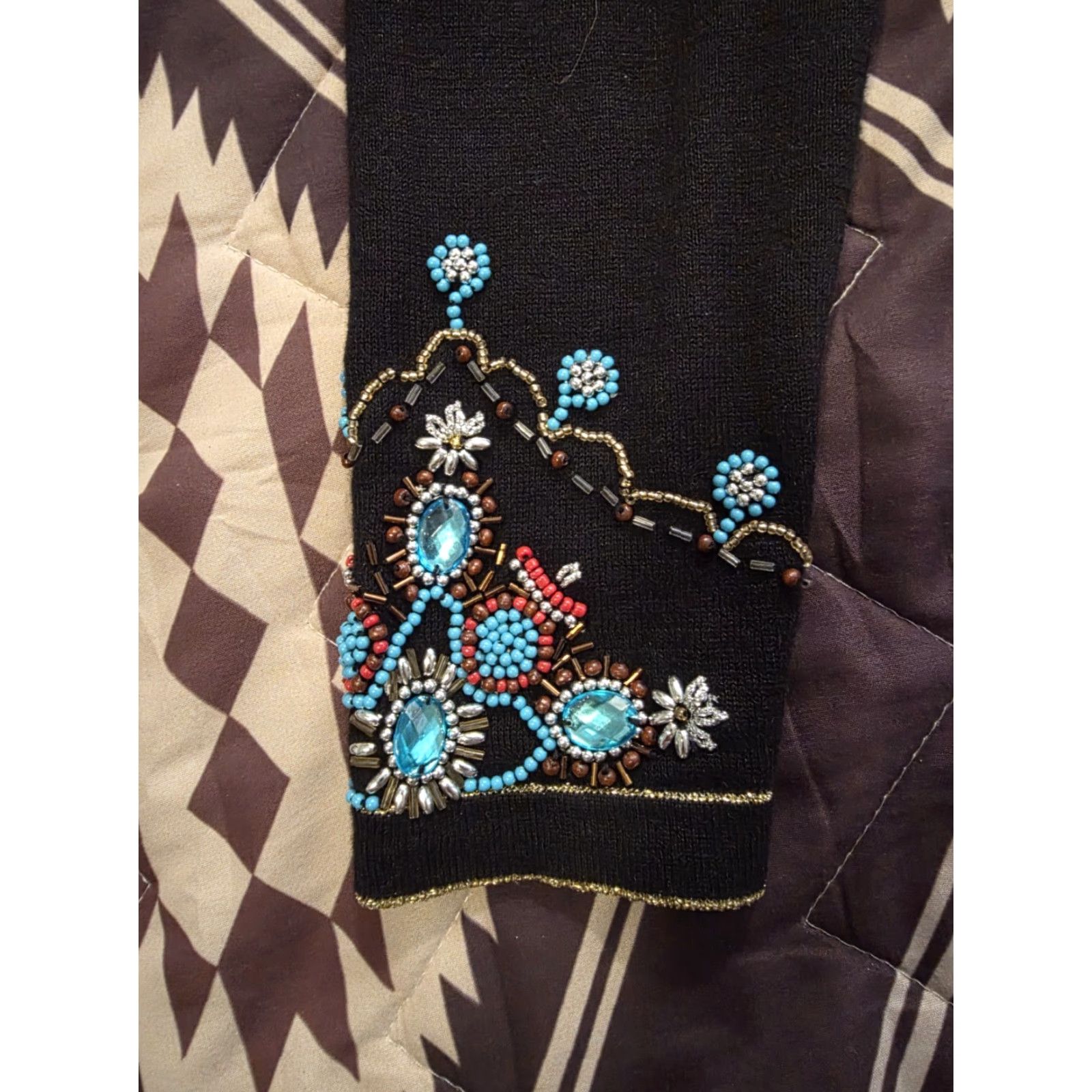 Vintage VINTAGE Berek Takako Sakon Embellished Cardigan Beaded Western Boho Black Small Size S / US 4 / IT 40 - 6 Thumbnail
