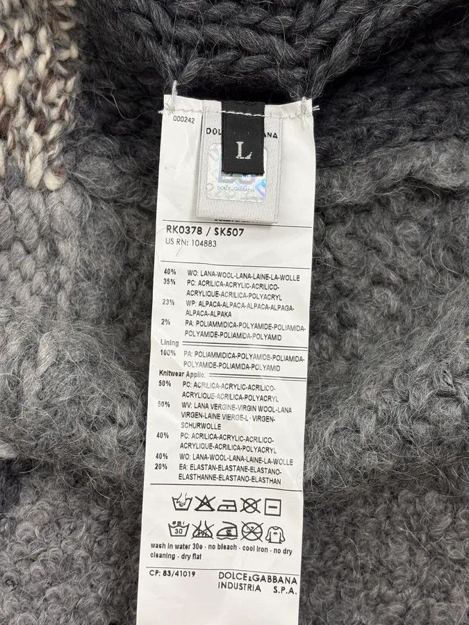 Dolce & Gabbana AW2010 Dolce & Gabbana Grey Patchwork Wool Cardigan Size US L / EU 52-54 / 3 - 12 Thumbnail