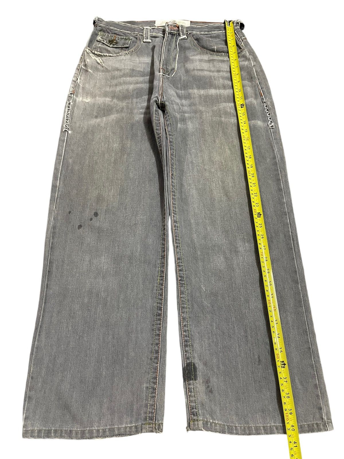 JNCO Vintage Japanese Brand Faded Wash Style Baggy Jeans Size US 32 / EU 48 - 12 Thumbnail