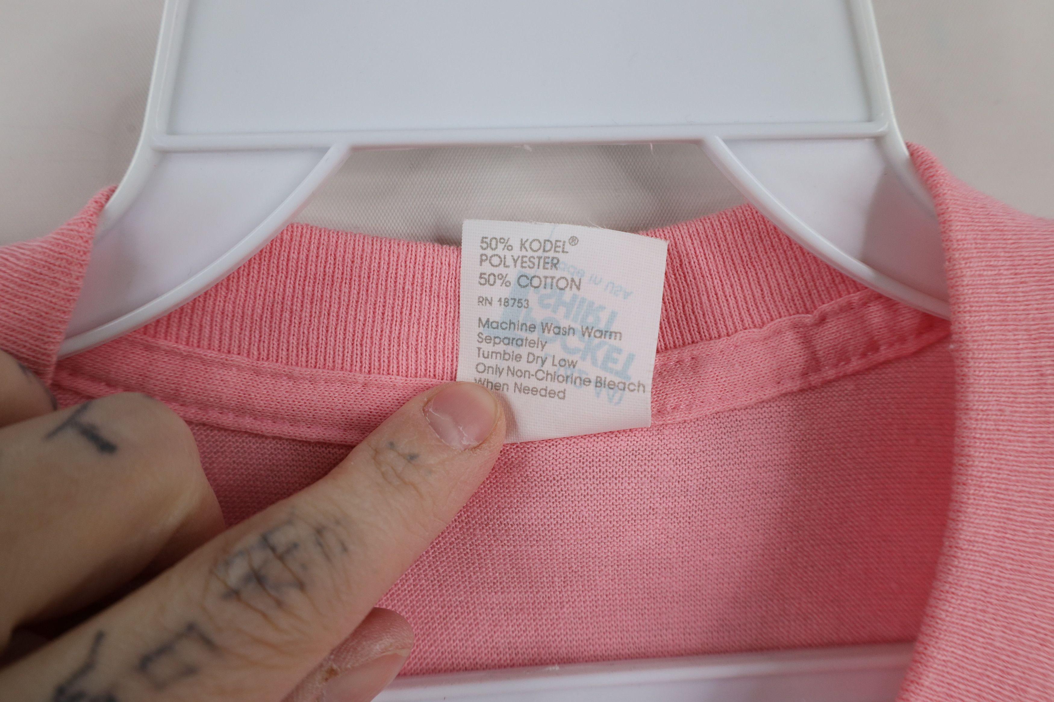 Vintage Vintage 70s Streetwear Short Sleeve Pocket T-Shirt Pink USA Size L / US 10 / IT 46 - 6 Thumbnail