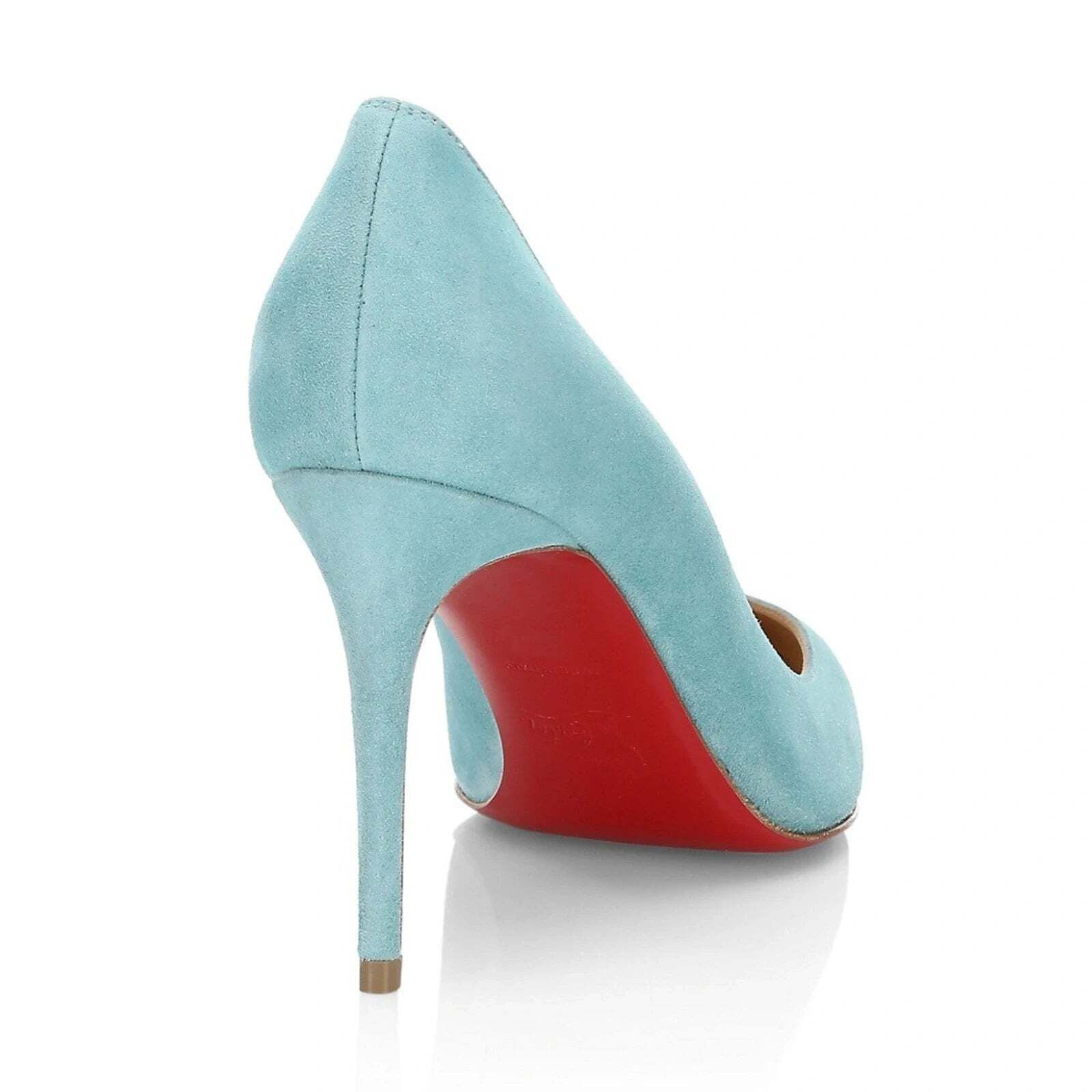 Christian Louboutin Christian Louboutin Pigalle Follies 85 Noumea Blue Suede Size US 6 / IT 36 - 10 Thumbnail