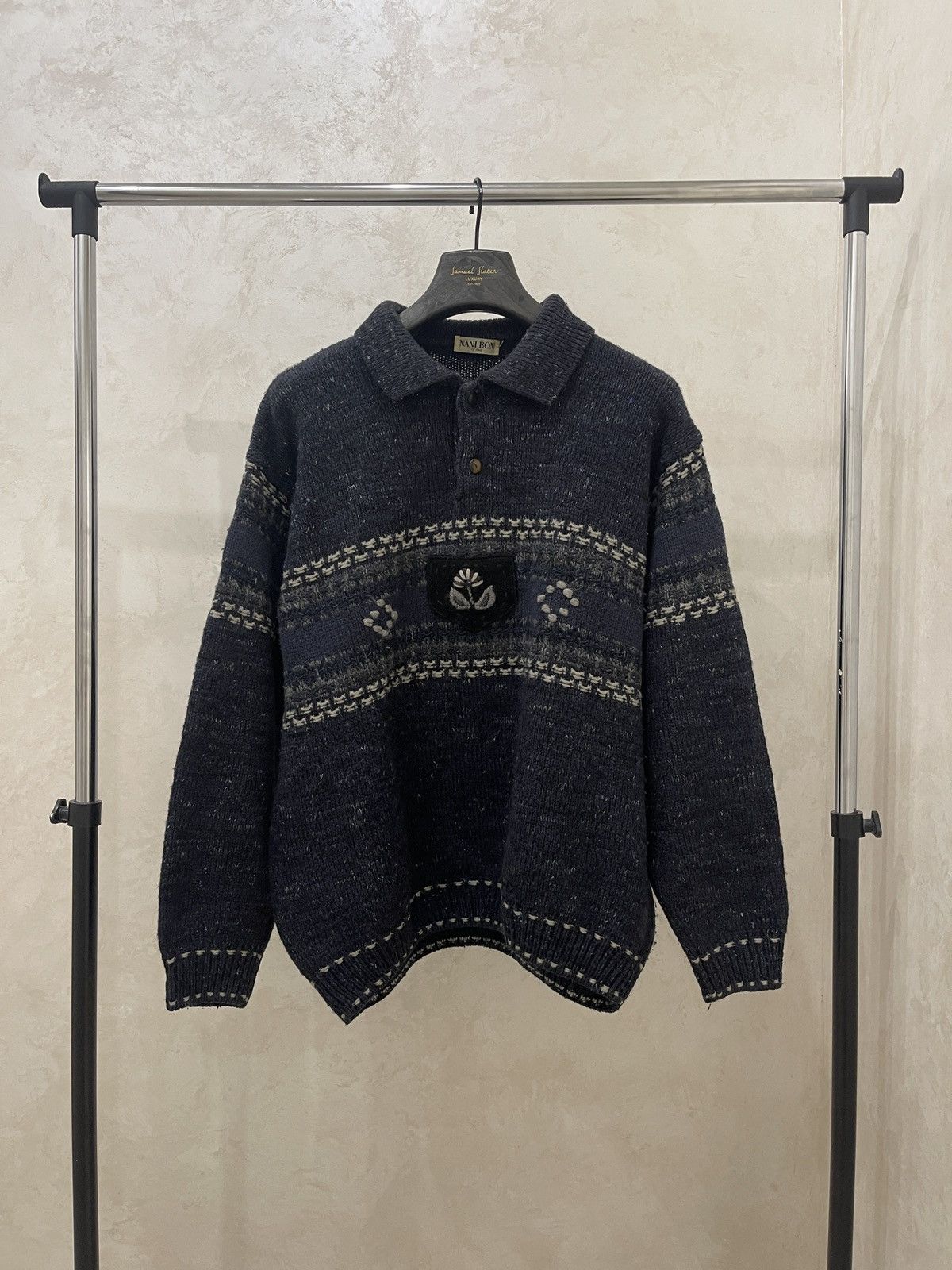 Vintage Nani Bon Of Italy Knit Sweater wool silk vintage Size US XL / EU 56 / 4 - 1 Thumbnail