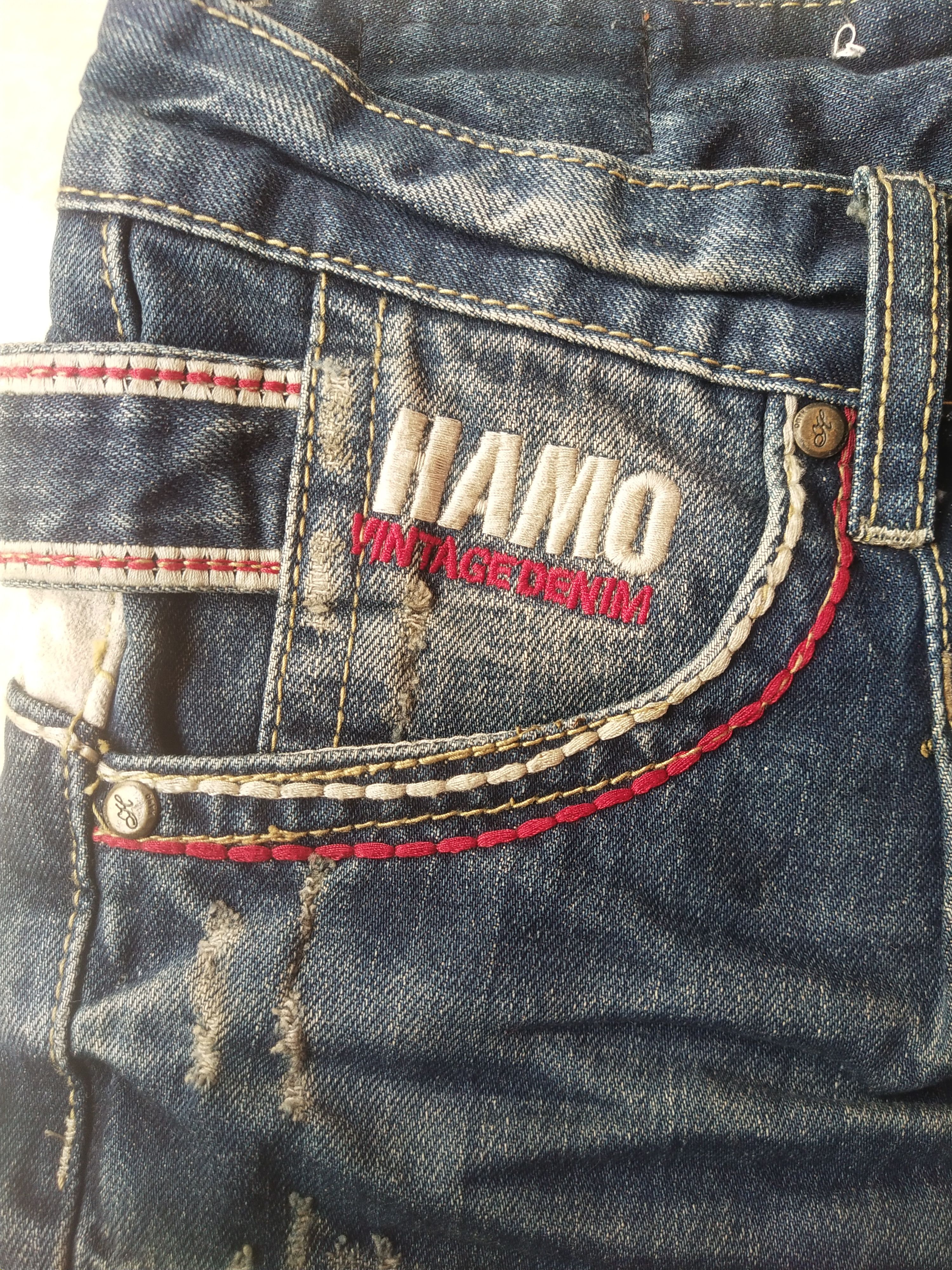 Japanese Brand Hamo Vintage Denim Shorts Embroidery Cherry Graphic Size 29" - 5 Thumbnail