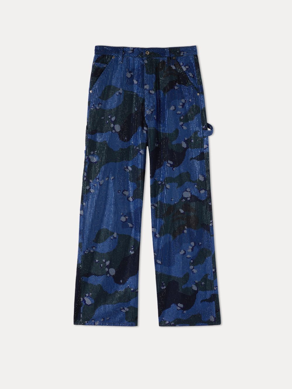 Off-White o1gr1nt0125 Cryst Camo Over Carpenter Jeans in Blue Black Size US 32 / EU 48 - 1 Thumbnail