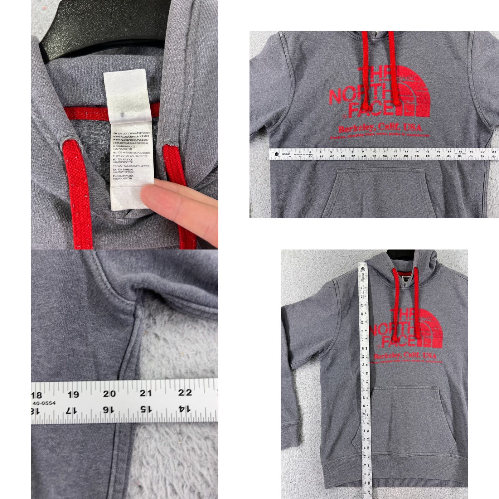 The North Face The North Face Hoodie Adult Medium Gray Pocket Logo Mens Size US M / EU 48-50 / 2 - 8 Thumbnail