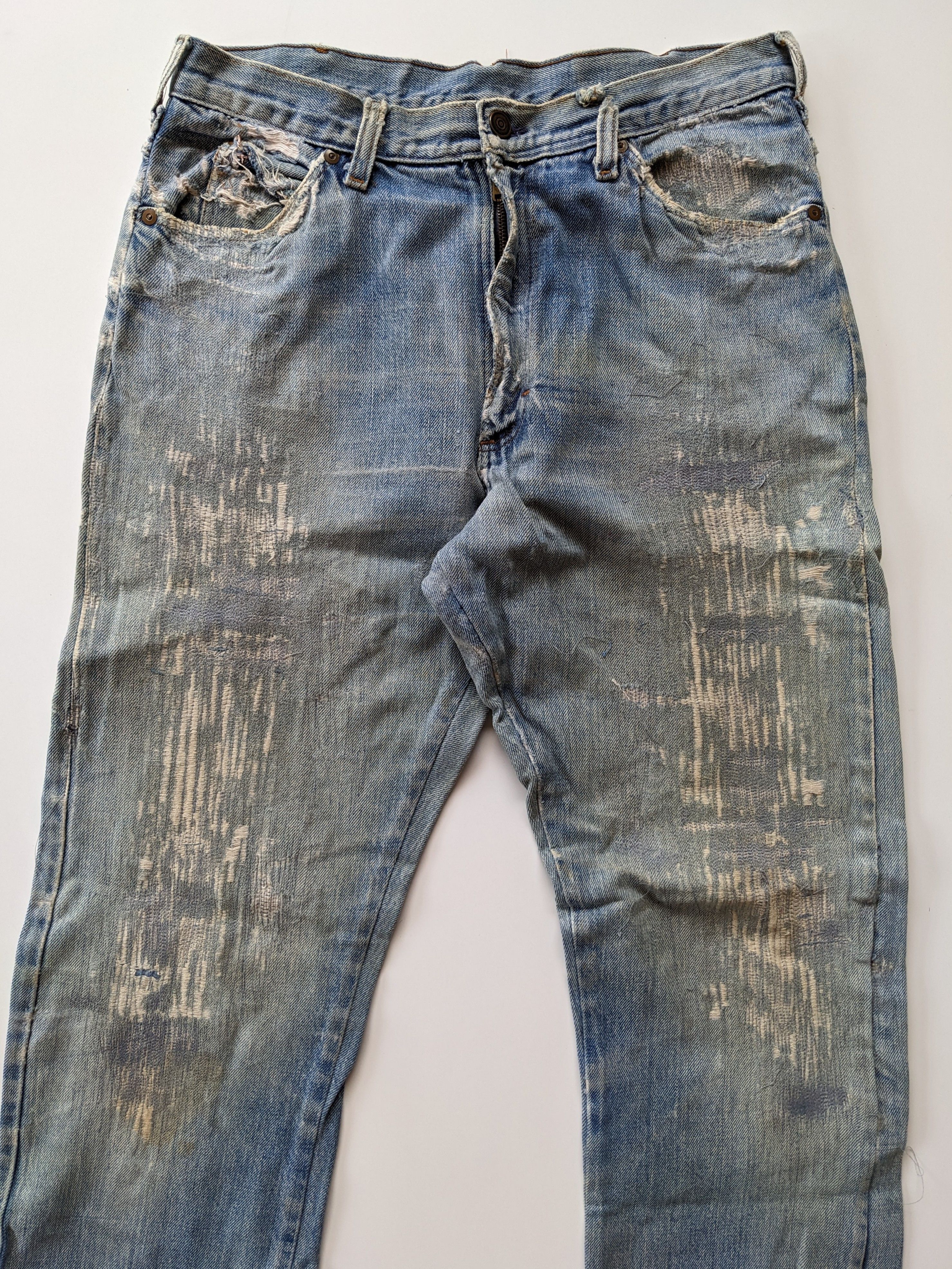 image of Distressed Denim x J C Penney Vintage 80's Distressed Ranchcraft Jc Penny Ripped Jeans in Light Blu