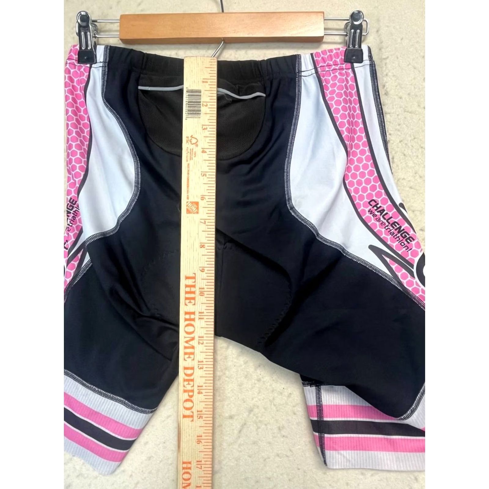 Pinko C4 Sports Padded Cycling Shorts Women Pink Black Stretch Size Large Regular Inseam 10 in Athletic Activewear Shorts Size 36" / US 14 / IT 50 - 5 Thumbnail