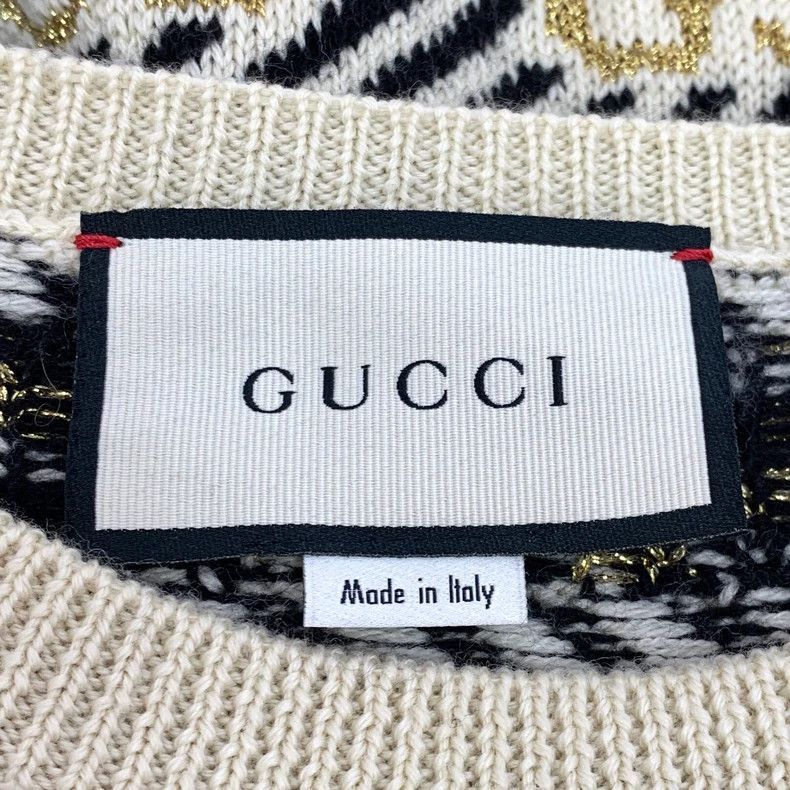 Gucci Gucci Color-blocked logo jacquart full-print wool round-ne Size S / US 4 / IT 40 - 5 Thumbnail