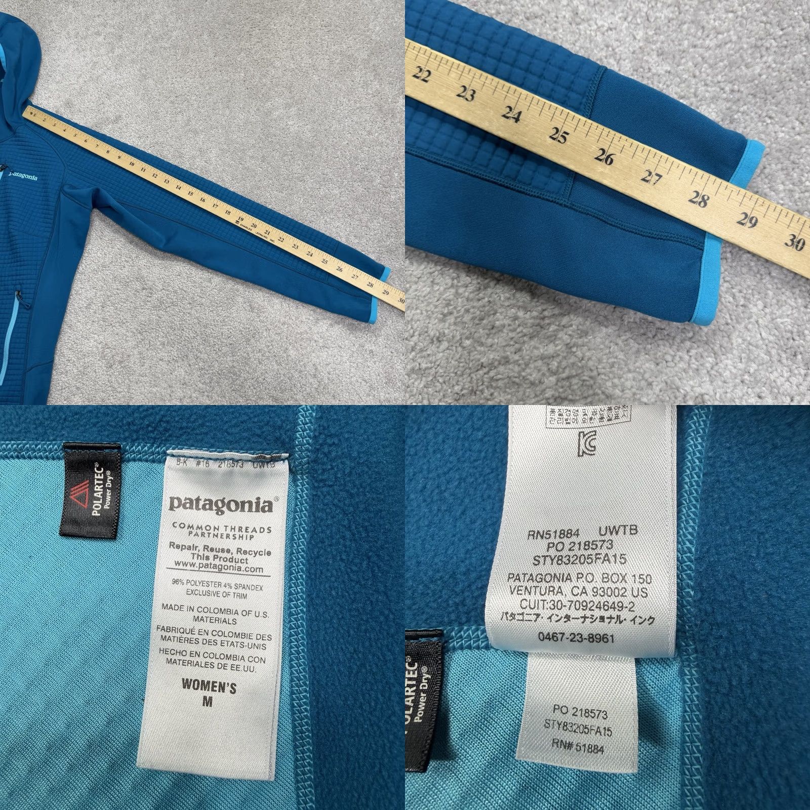 Patagonia Patagonia Jacket Womens Medium Blue Dual Aspect Hoody Full Zip Polartec Power Dry Stretch Hooded Size M / US 6-8 / IT 42-44 - 9 Thumbnail