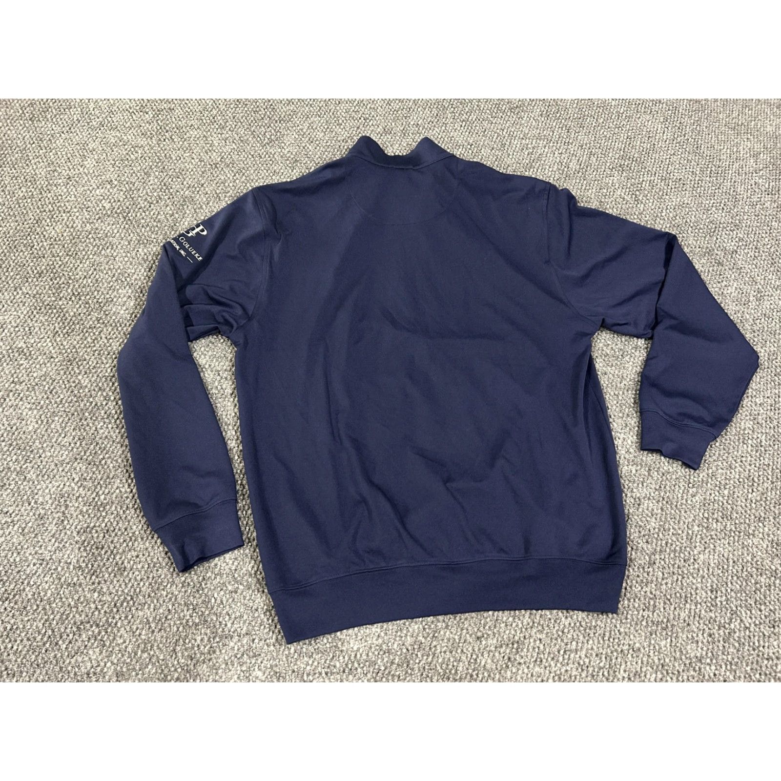 Vintage Donald Ross Sweatshirt Mens Medium Blue 1/4 Zip Golf Pullover Peter J Golueke Knit Polyester Mock Neck Zipper Logo Size US M / EU 48-50 / 2 - 7 Thumbnail