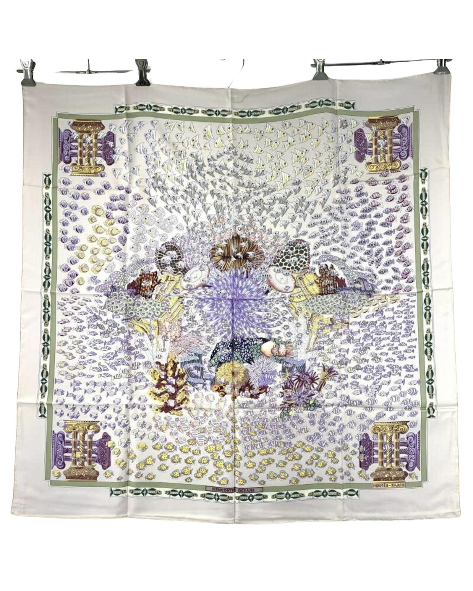 image of Hermes Luxurious Silk Scarf With Vibrant Design, Women's