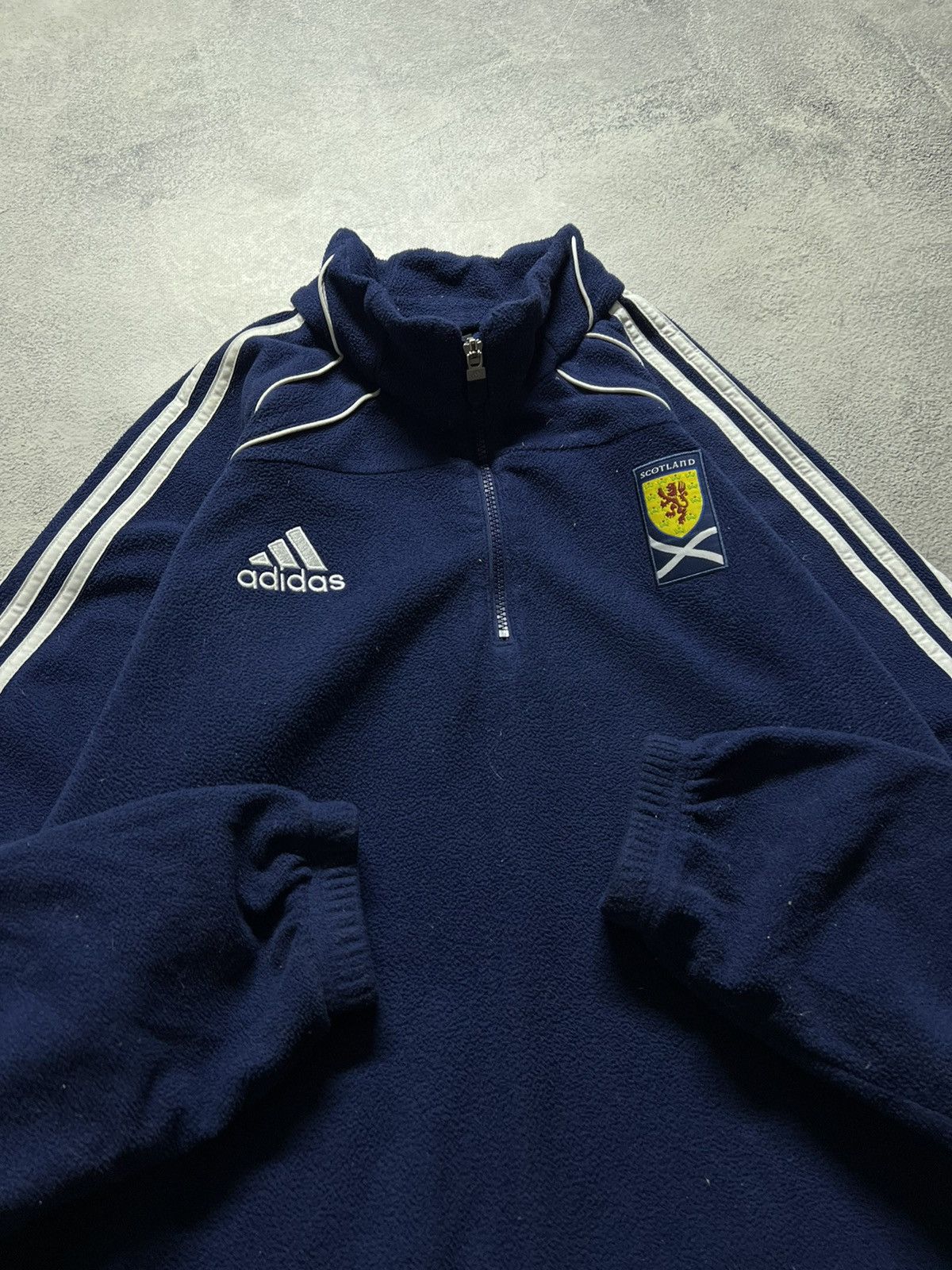 Adidas × Vintage Vintage Y2k Adidas 💙 Scotland 1/4 Zip Fleece Sweatshirt 00’s Size US XL / EU 56 / 4 - 1 Thumbnail