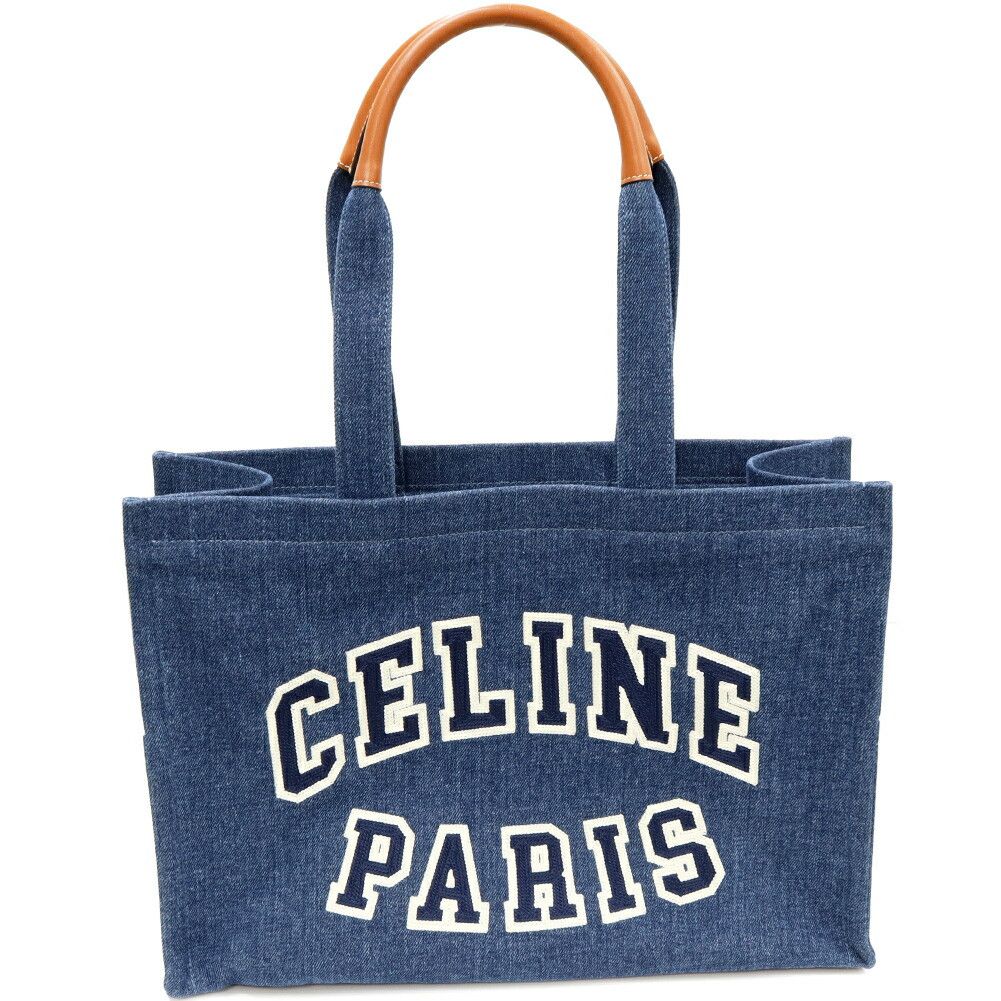 Celine Celine Celine Cabas Denim Canvas 2way Bag Denim Shoulder Bag 196762EF7.07AT DUTY FREE for USA Size ONE SIZE - 1 Thumbnail