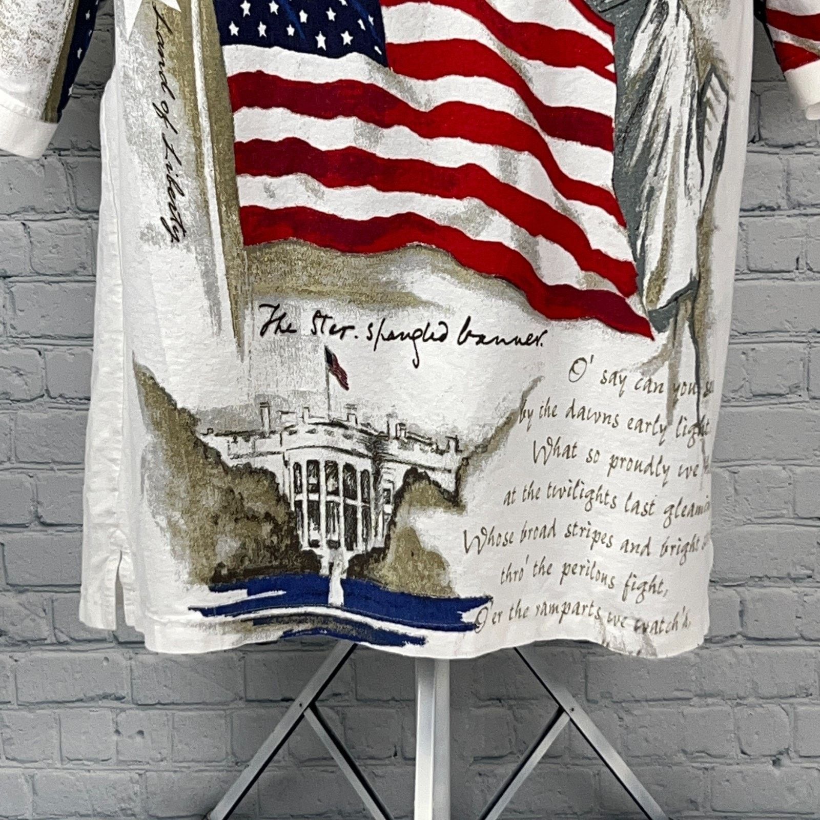 Other Star Spangled Banner Lyrics Polo Shirt American White XL Size US XL / EU 56 / 4 - 6 Thumbnail
