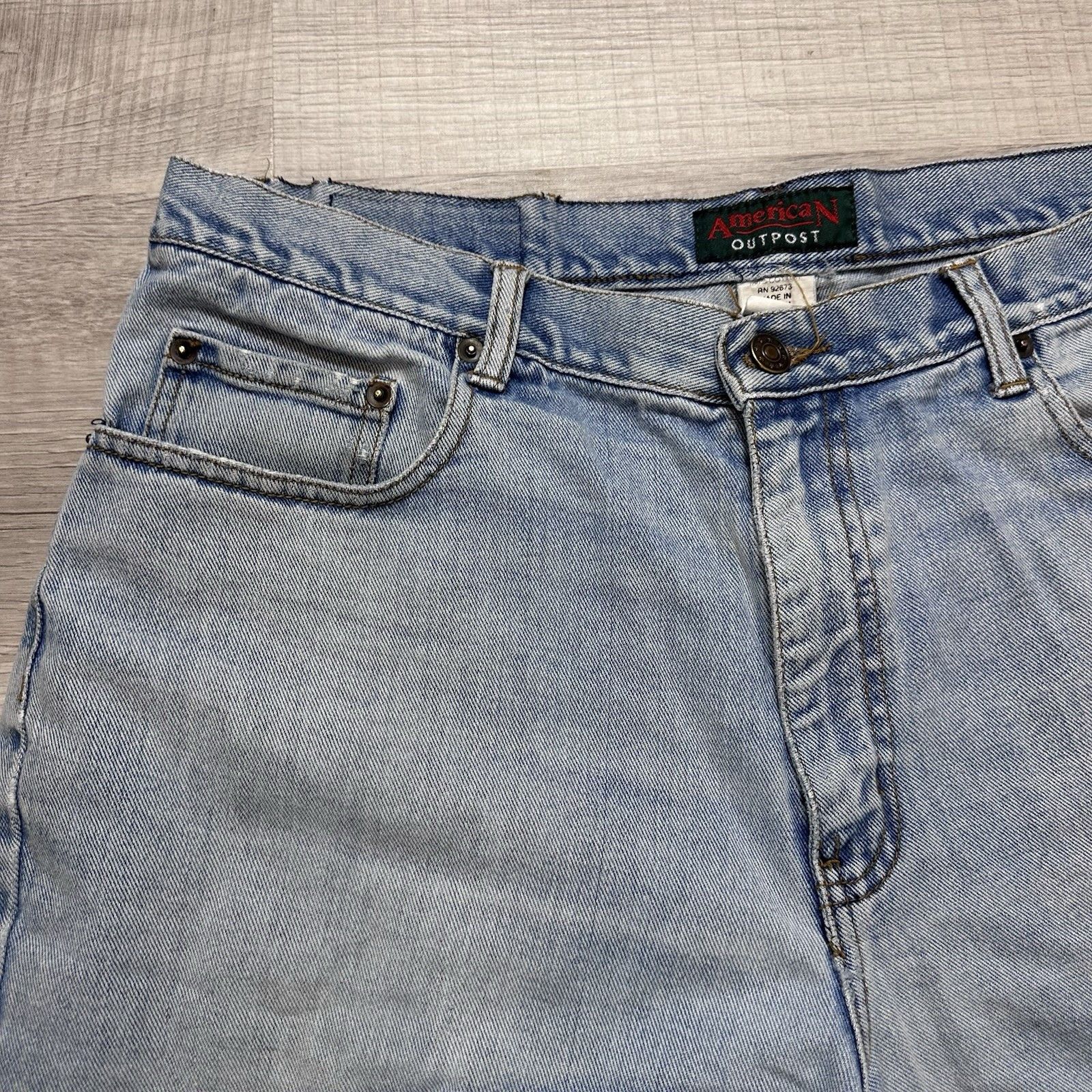 Vintage Vintage 90s American Outpost Jean Denim Shorts Jorts Sz 36 Size US 36 / EU 52 - 5 Thumbnail