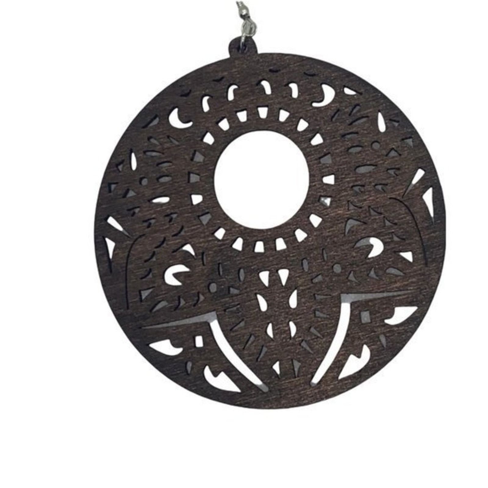 Other NWT Brown Wood Perforated Laser-Cut Out Dangle Earrings Size ONE SIZE - 4 Thumbnail