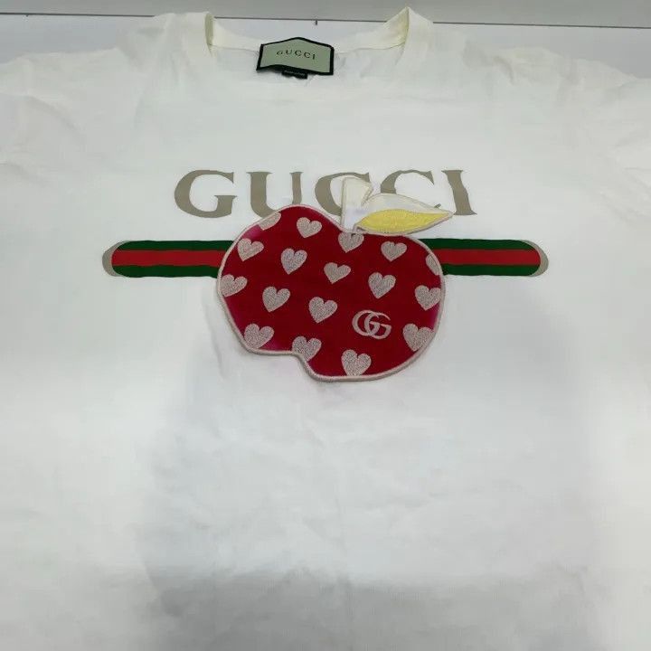 Gucci Gucci Loose-Fit T-Shirt with Heart Apple Design-2507 Size S / US 4 / IT 40 - 4 Thumbnail