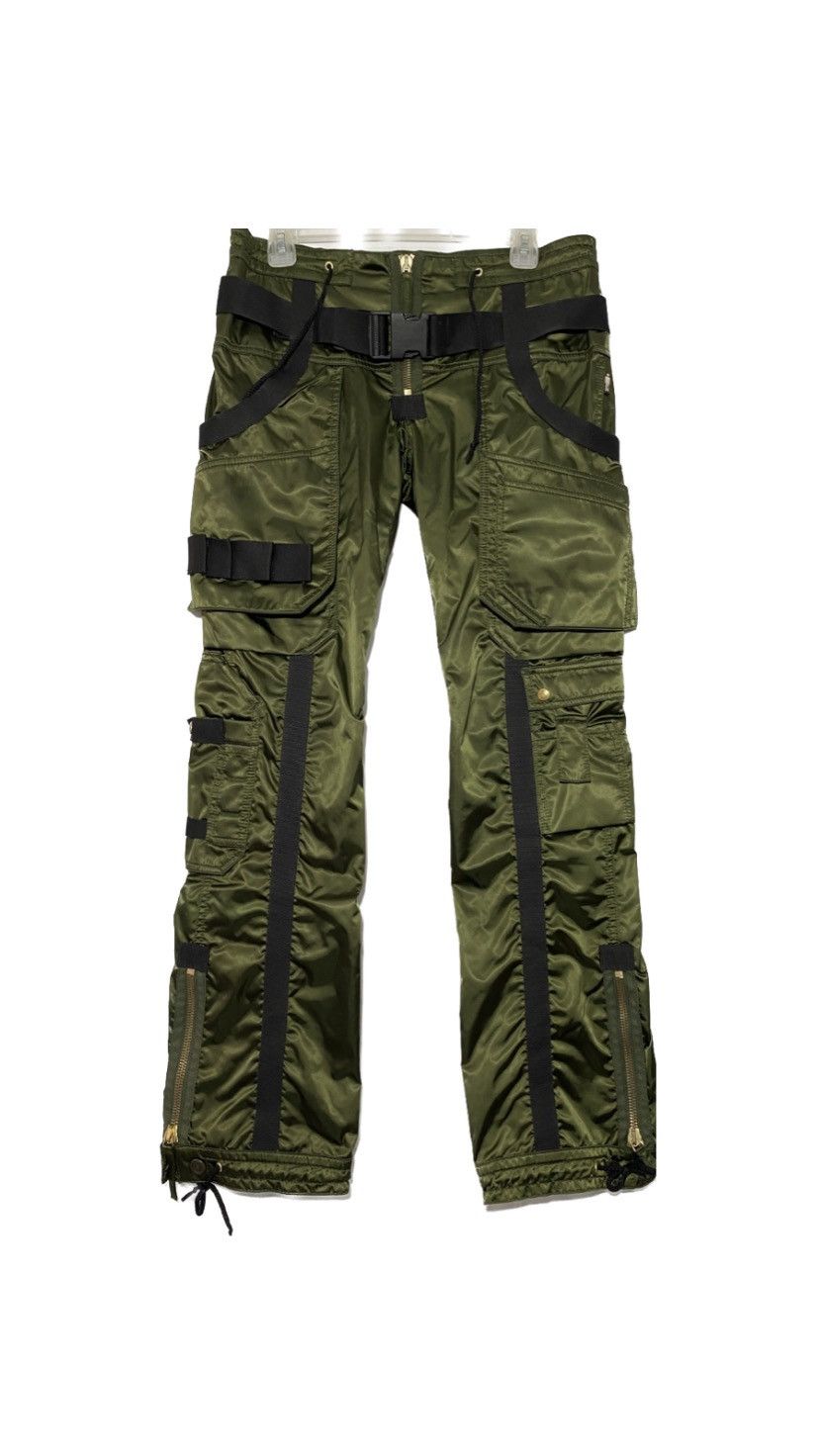 image of Jean Paul Gaultier Parachute Pants Bondage Collection Aw03 in Green, Men's (Size 31)