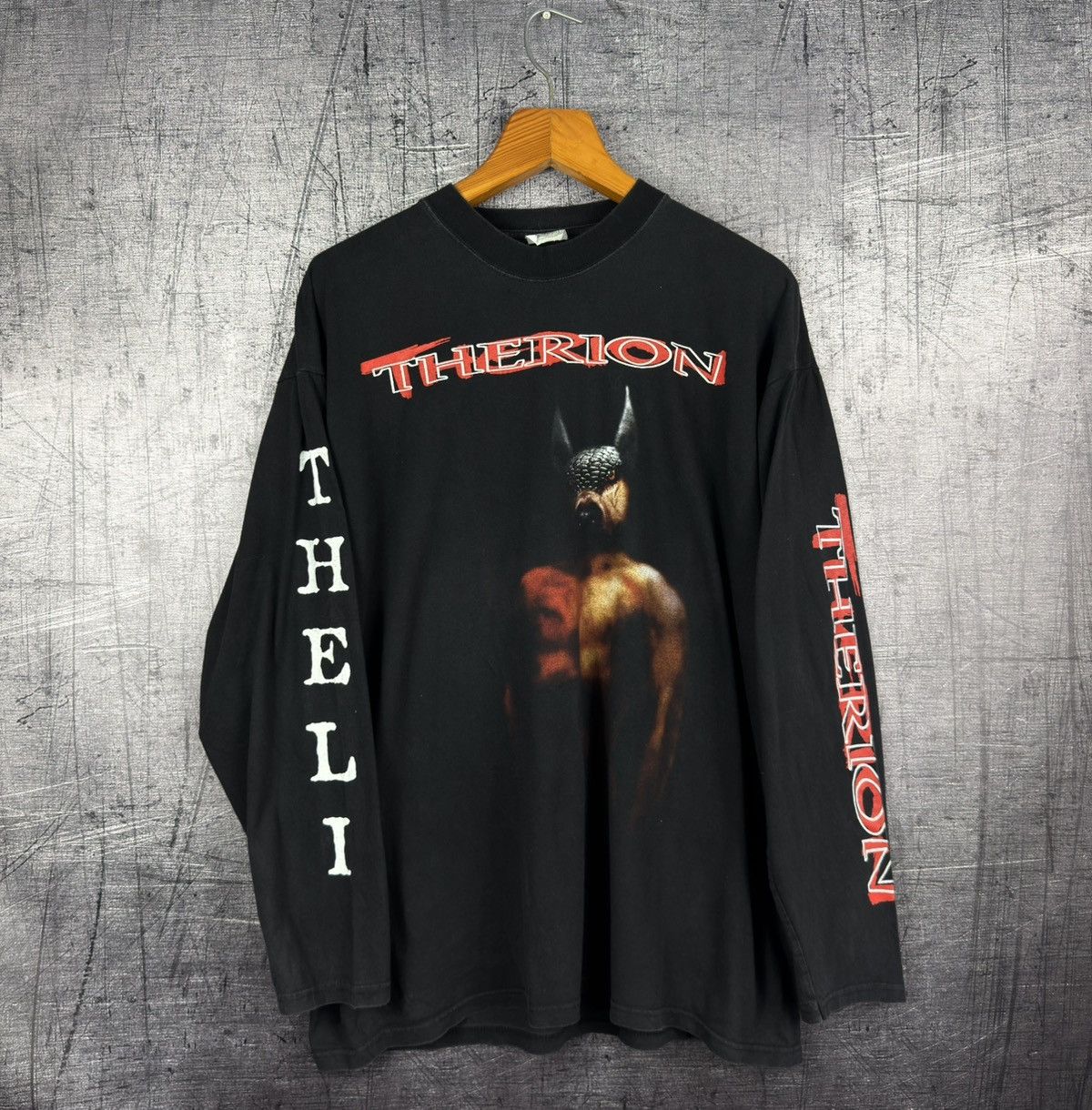 Band Tees RARE Vintage 1996 Therion Theli long sleeve t shirt metal Size US XL / EU 56 / 4 - 1 Thumbnail