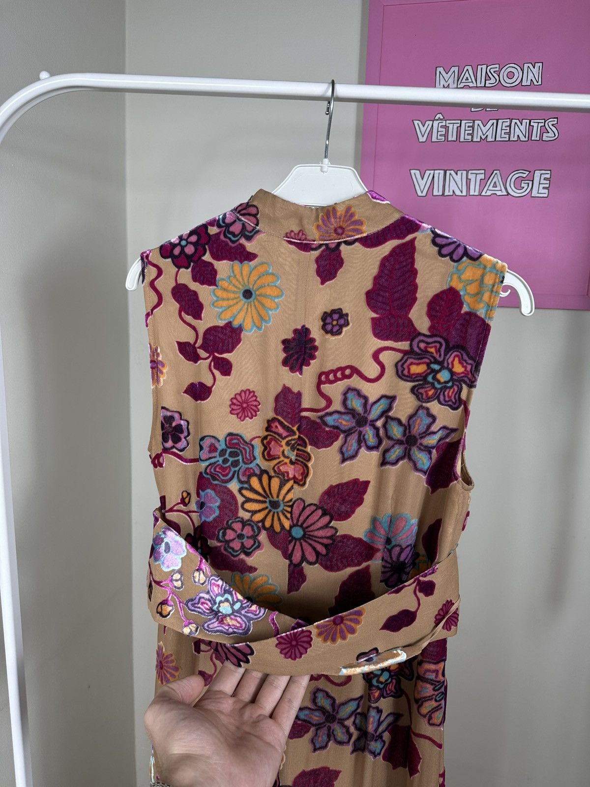 Marella Marella Vintage Midi Dress Beaded Embroidered Floral Kimono Size S / US 4 / IT 40 - 15 Thumbnail