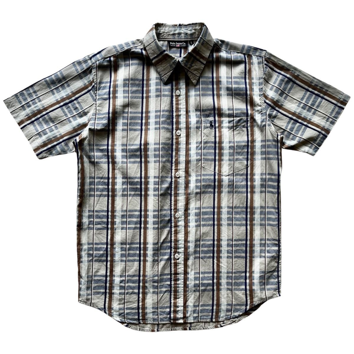 Polo Ralph Lauren Rare Discontinued Polo Jeans Co. Vintage Checkered Shirt Size US L / EU 52-54 / 3 - 1 Thumbnail