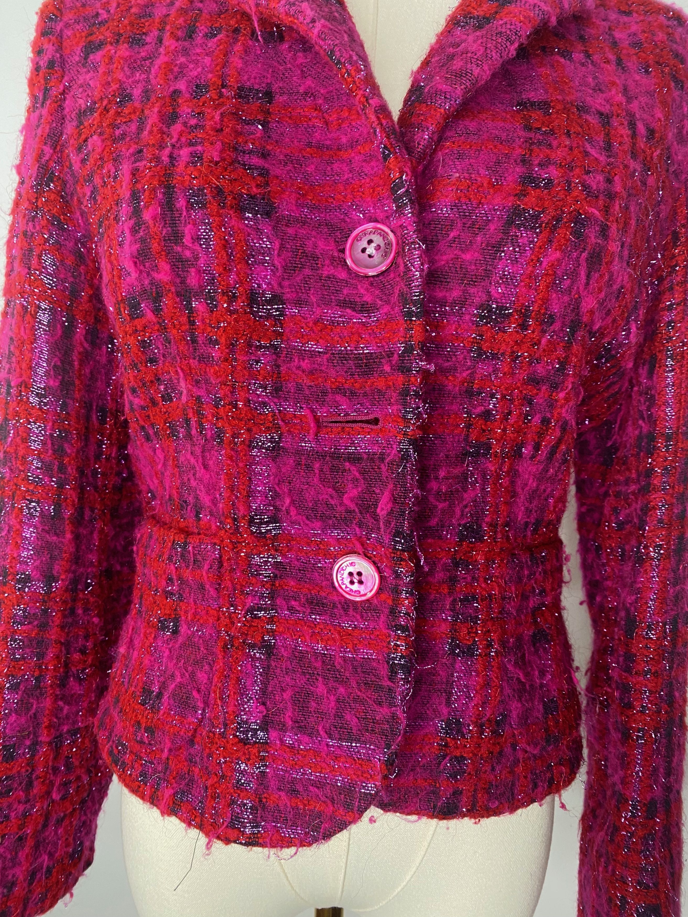 Moschino Moschino Cheap and Chic - Tweed Pink Blazer Size ONE SIZE - 4 Thumbnail