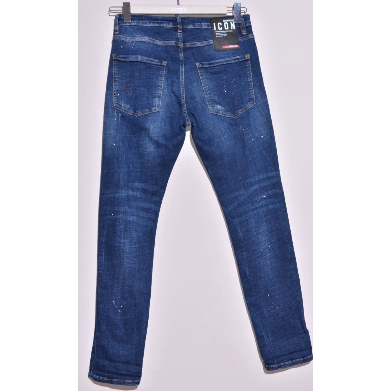 Dsquared2 DSQUARED2 Ibrahimovic Icon Jeans Denim Blue Distressed Size 50 Men Jeans Slim Regular 34in Waist 32in Inseam 82cm Rise 10-12in 50 XS? Size US 34 / EU 50 - 5 Thumbnail