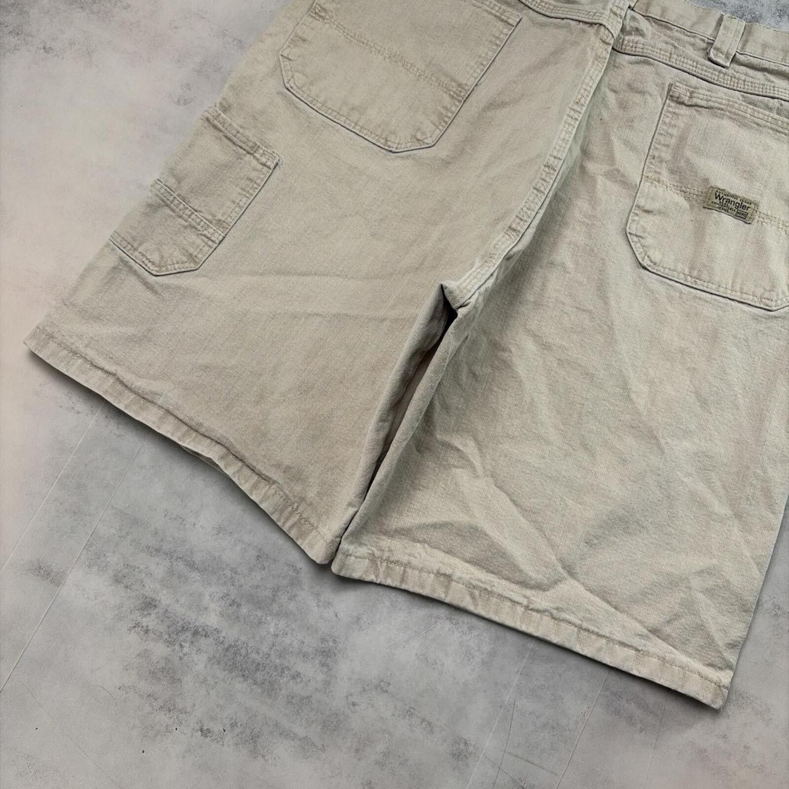 Wrangler Y2K Beige Wrangler Grunge Baggy Carpenter Skater Denim Jorts Size US 38 / EU 54 - 4 Thumbnail