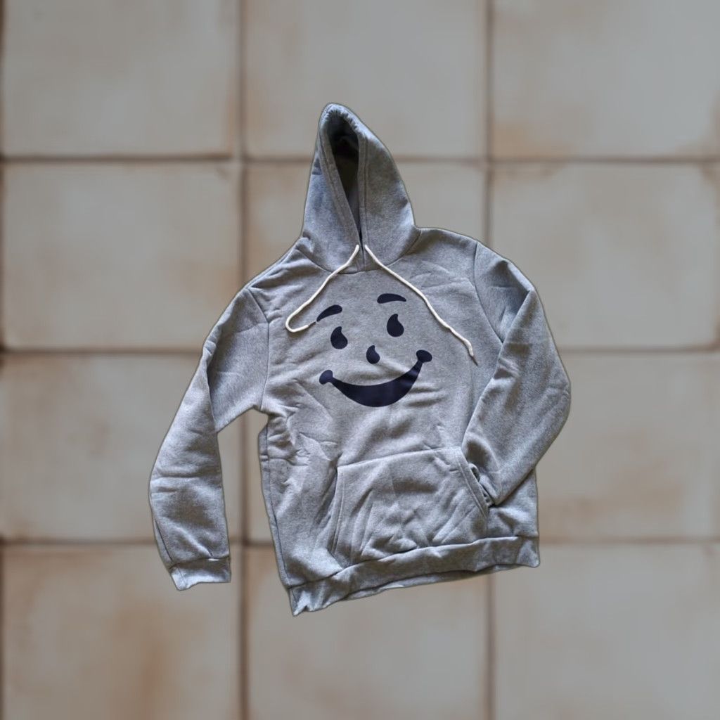 Logo 7 Kool-Aid Man 80s Logo Mens XL Light Grey Hoodie Sweatshirt 46" CHEST 30" LONG Size US XL / EU 56 / 4 - 1 Thumbnail
