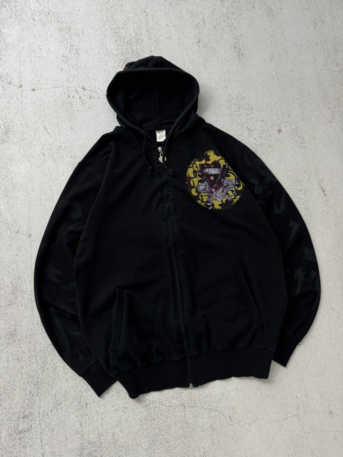 Christian Audigier × Ed Hardy × Vintage Ed Hardy Christian Audigier Y2K Vintage Zip Hoodie Size US S / EU 44-46 / 1 - 6 Thumbnail