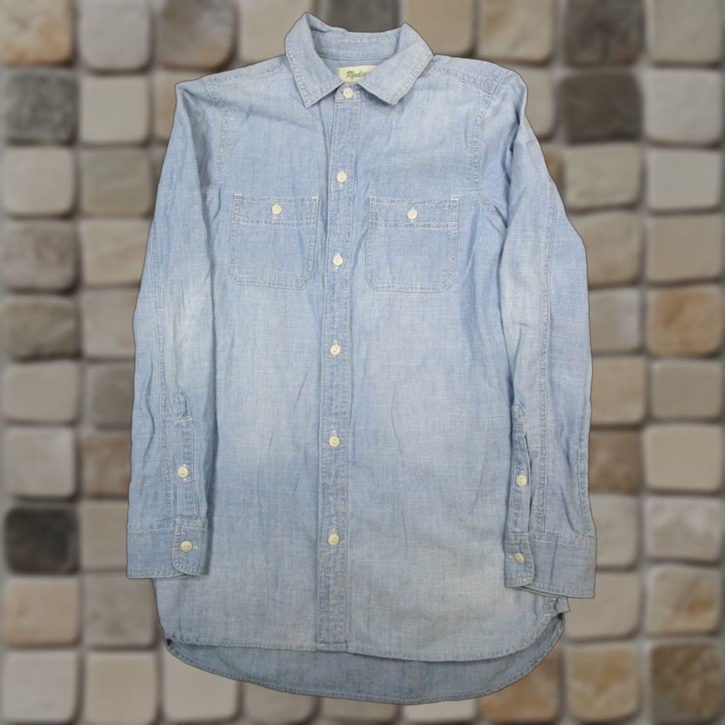 Madewell Madewell Shirt Mens XXS Blue Cotton Button-Up Cler-up? Size US XXS / EU 40 - 1 Thumbnail