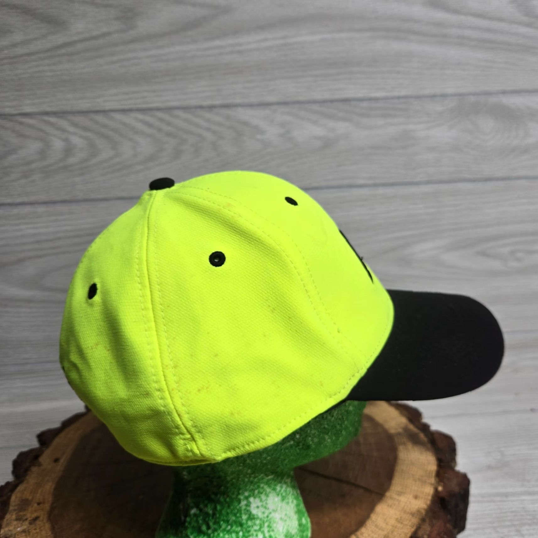 Vintage Russell Hat Baseball Cap Flexfit L/X Unisex Adults Hi-Vis Yellow Neon Reflective Safety Workwear Size ONE SIZE - 2 Thumbnail
