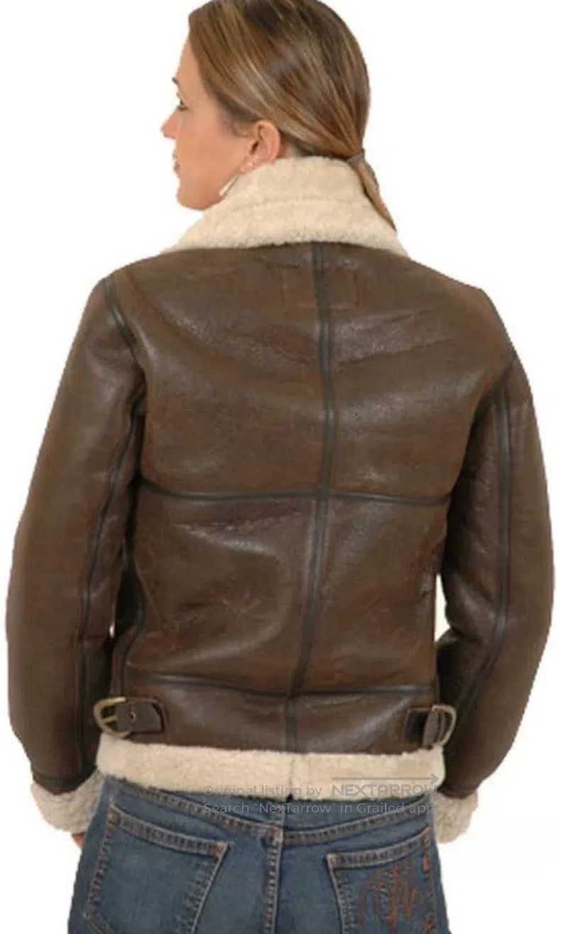 Schott Schott Women's leather jacket Fur one-piece coat Size M / US 6-8 / IT 42-44 - 2 Thumbnail