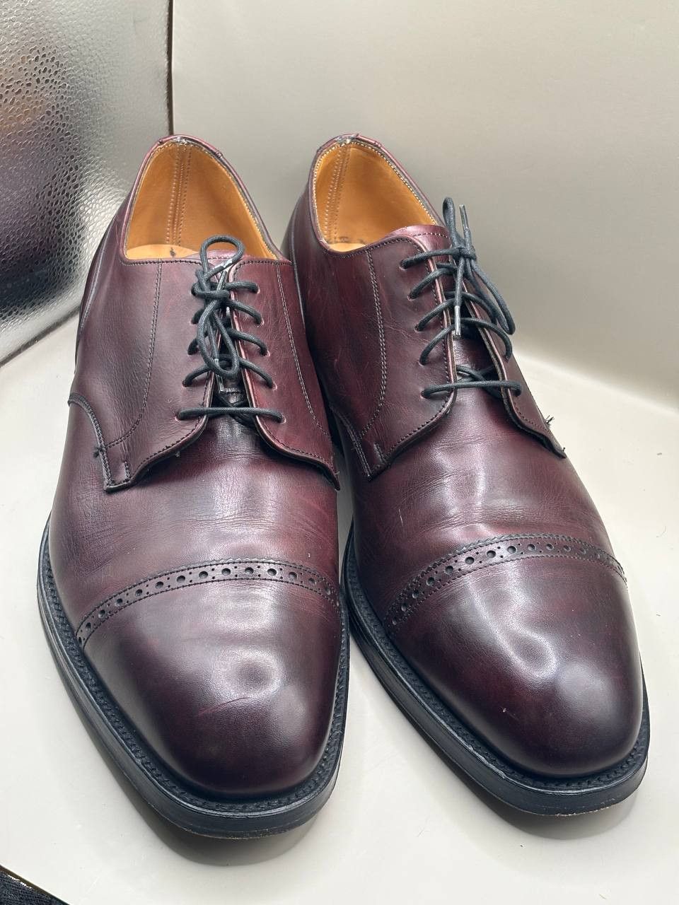 Prada PRADA Made in England Leather Cap-Toe Derby Shoes UK 12 Size US 13 / EU 46 - 3 Thumbnail